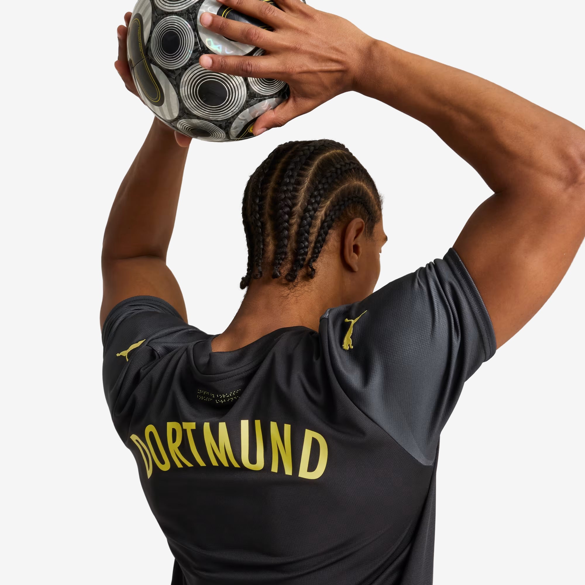 PUMA Borussia Dortmund 2024/25 Stadium Away Men's dryCELL Soccer Replica Jersey - PUMA Black-Faster Yellow
