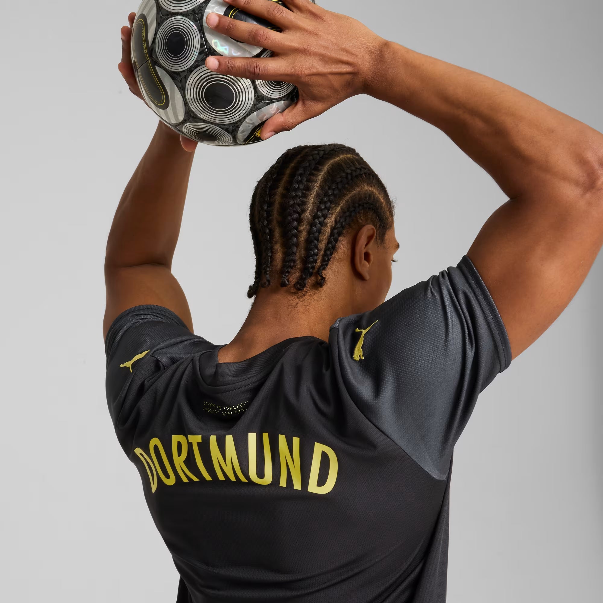 PUMA Borussia Dortmund 2024/25 Stadium Away Men's dryCELL Soccer Replica Jersey - PUMA Black-Faster Yellow