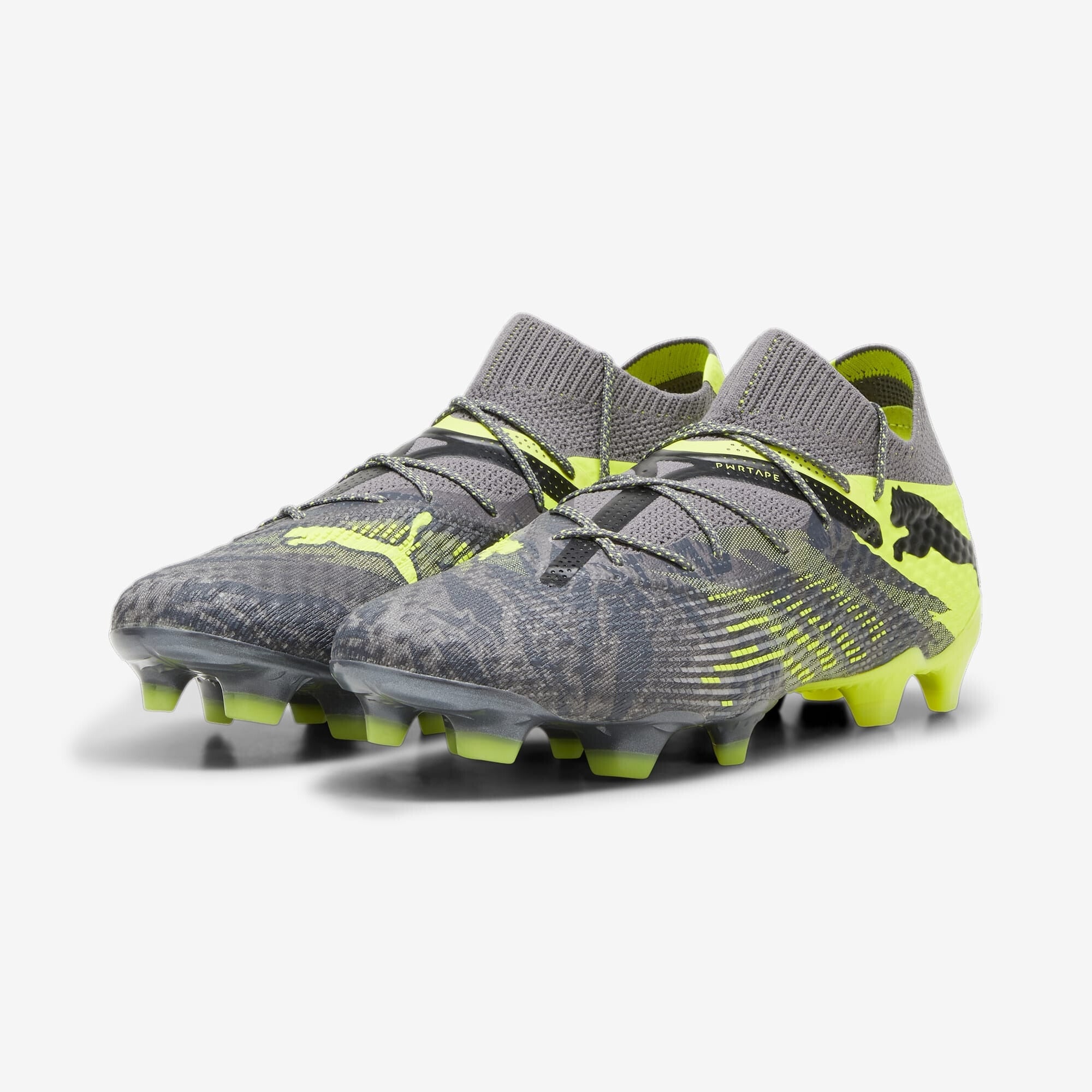PUMA FUTURE 7 ULTIMATE Firm/Artificial-Ground Low-Top Soccer Cleats - Strong Grey-Cool Dark Grey-Electric Lime