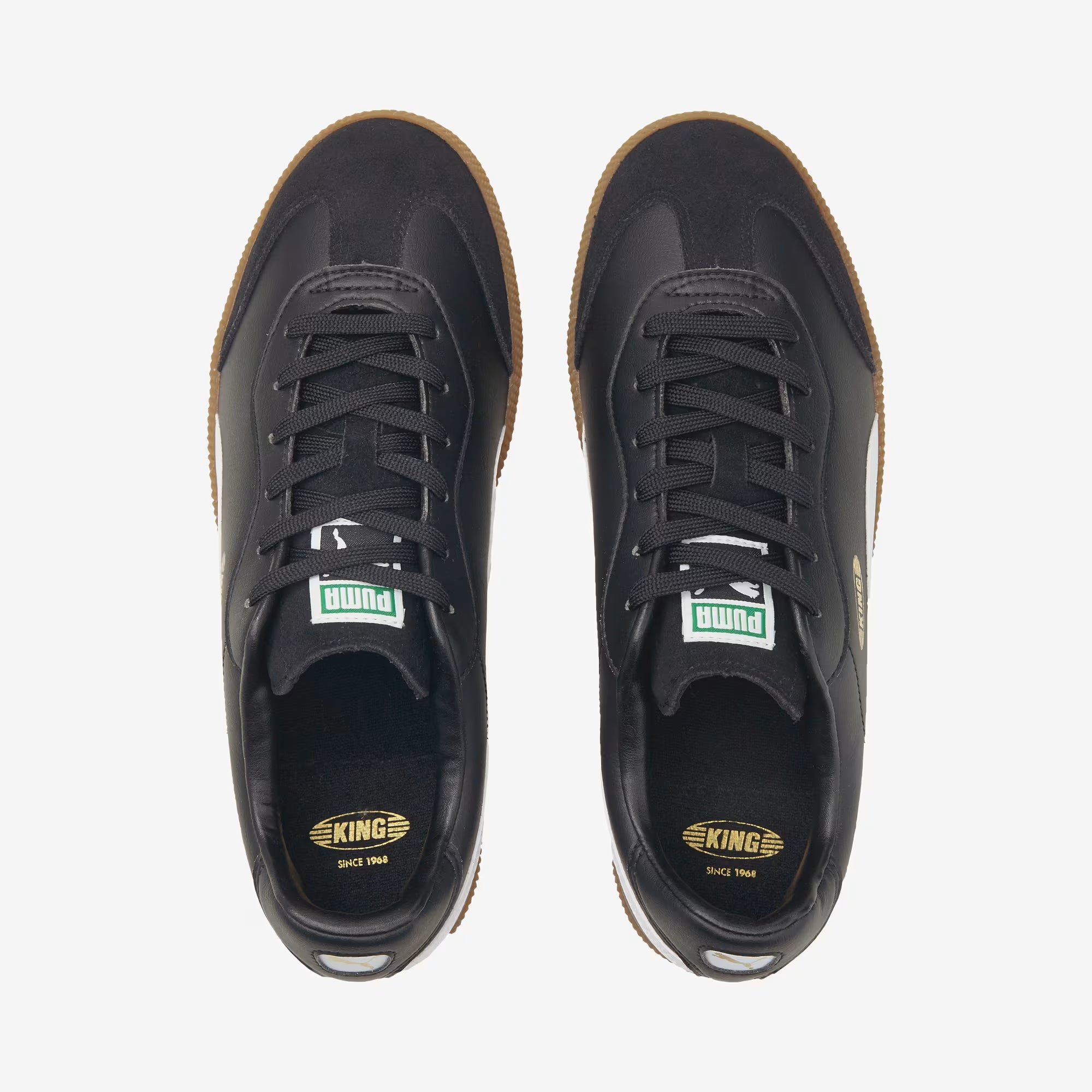 PUMA KING 21 Indoor/Court Low-Top Soccer Shoes - Puma Black-Puma White-Gum