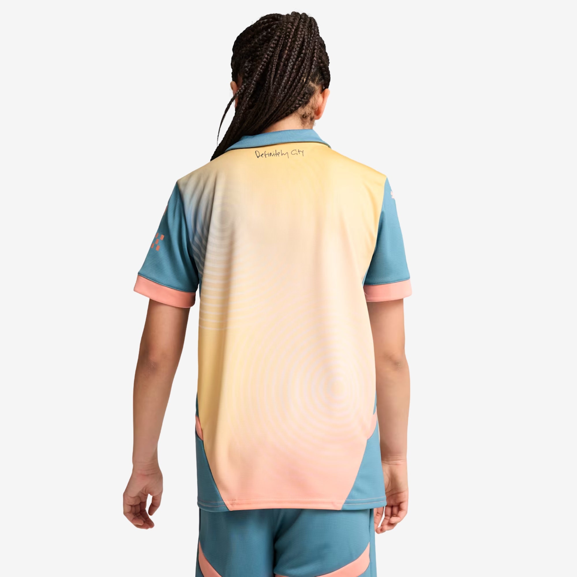 PUMA Manchester City 2024/25 Stadium Fourth Big Kids' dryCELL Soccer Replica Jersey - Rosebay-Bold Blue