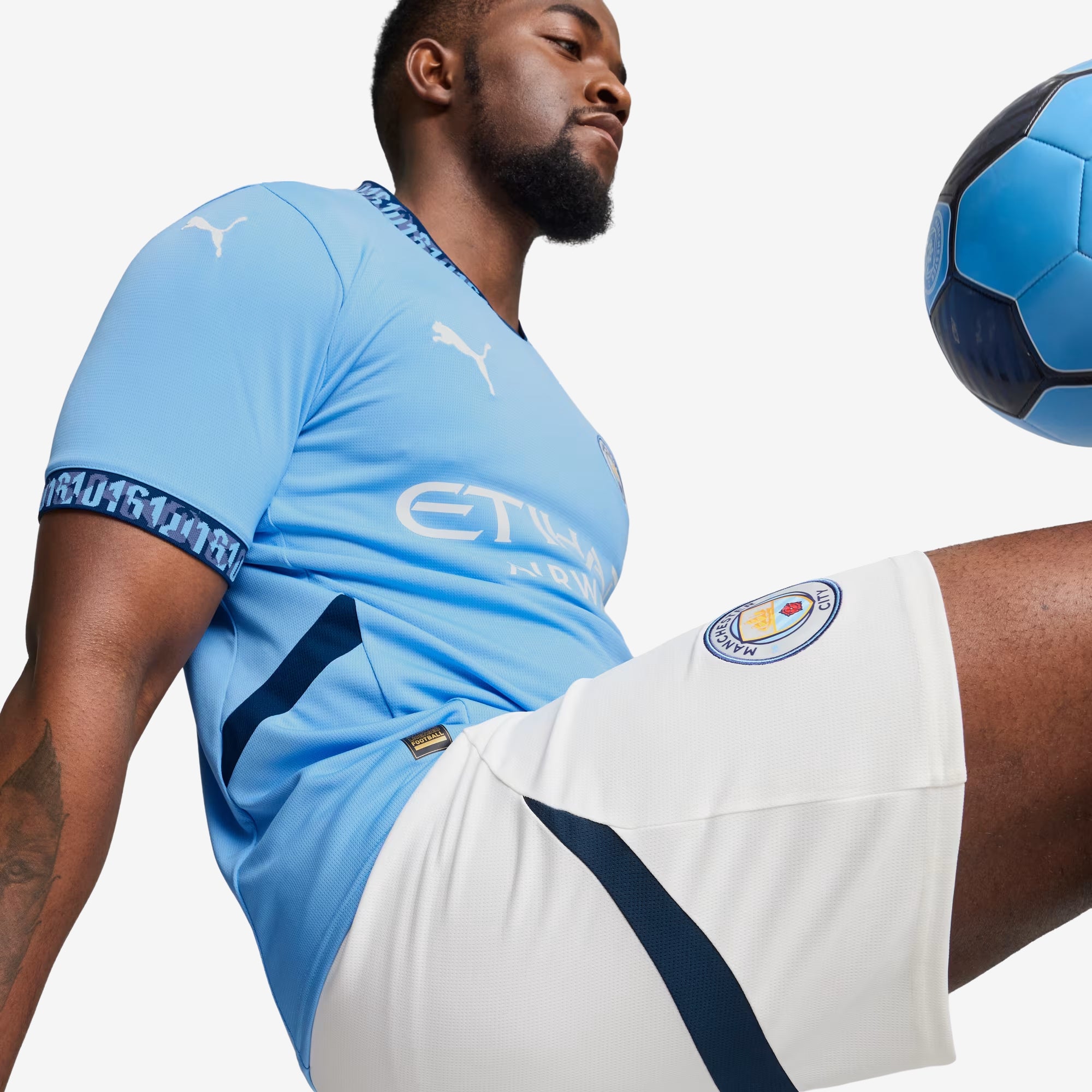 PUMA Manchester City 2024/25 Stadium Home Men's dryCELL Soccer Replica Jersey - Team Light Blue-Marine Blue