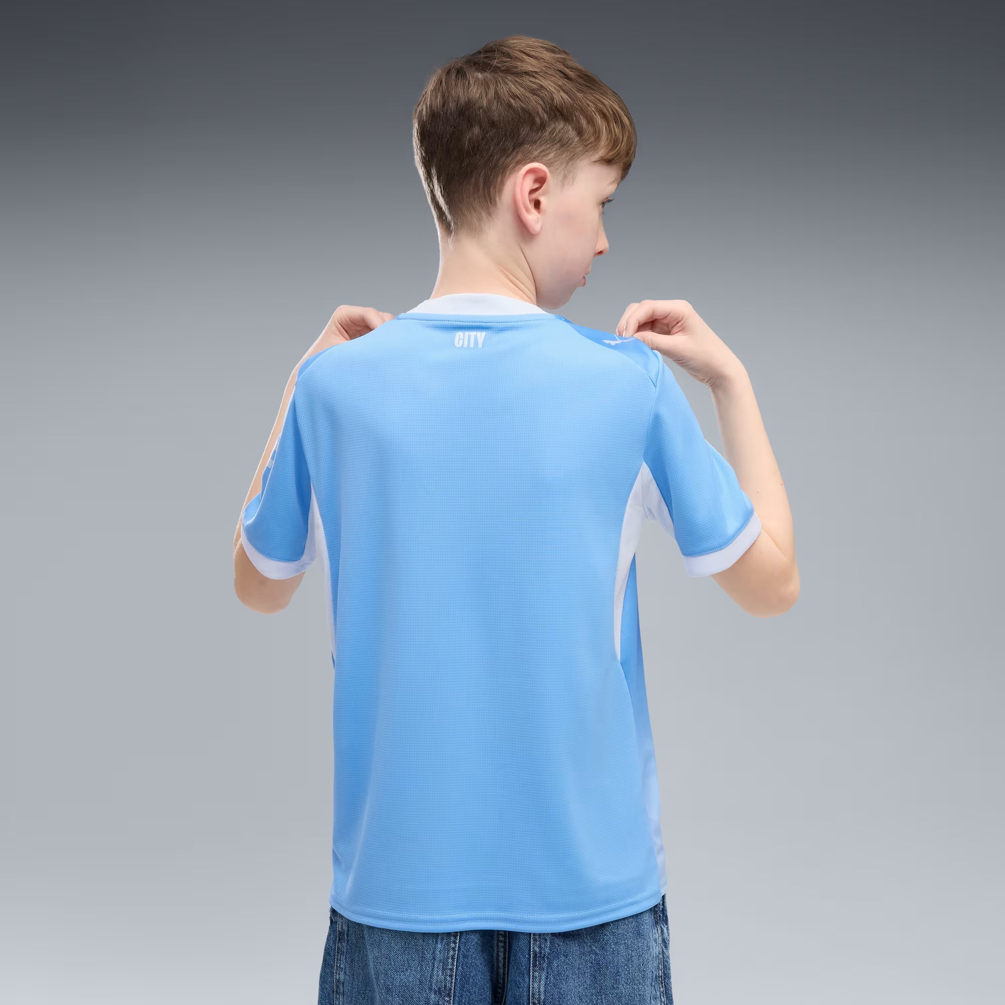 PUMA Manchester City 2026/27 Home Big Kids' Soccer Jersey - Team Light Blue-Icy Blue