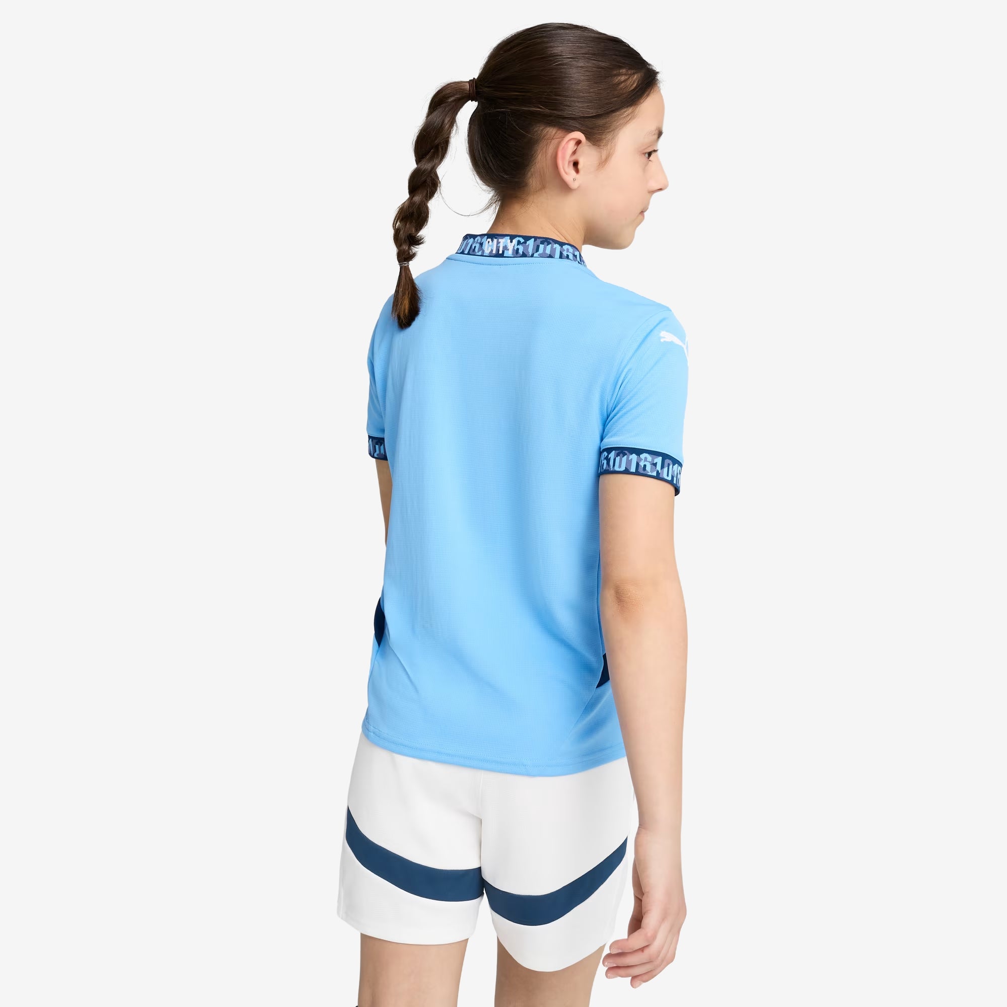 PUMA Manchester City 24/25 Stadium Home Big Kids' dryCELL Soccer Replica Jersey - Team Light Blue-Marine Blue
