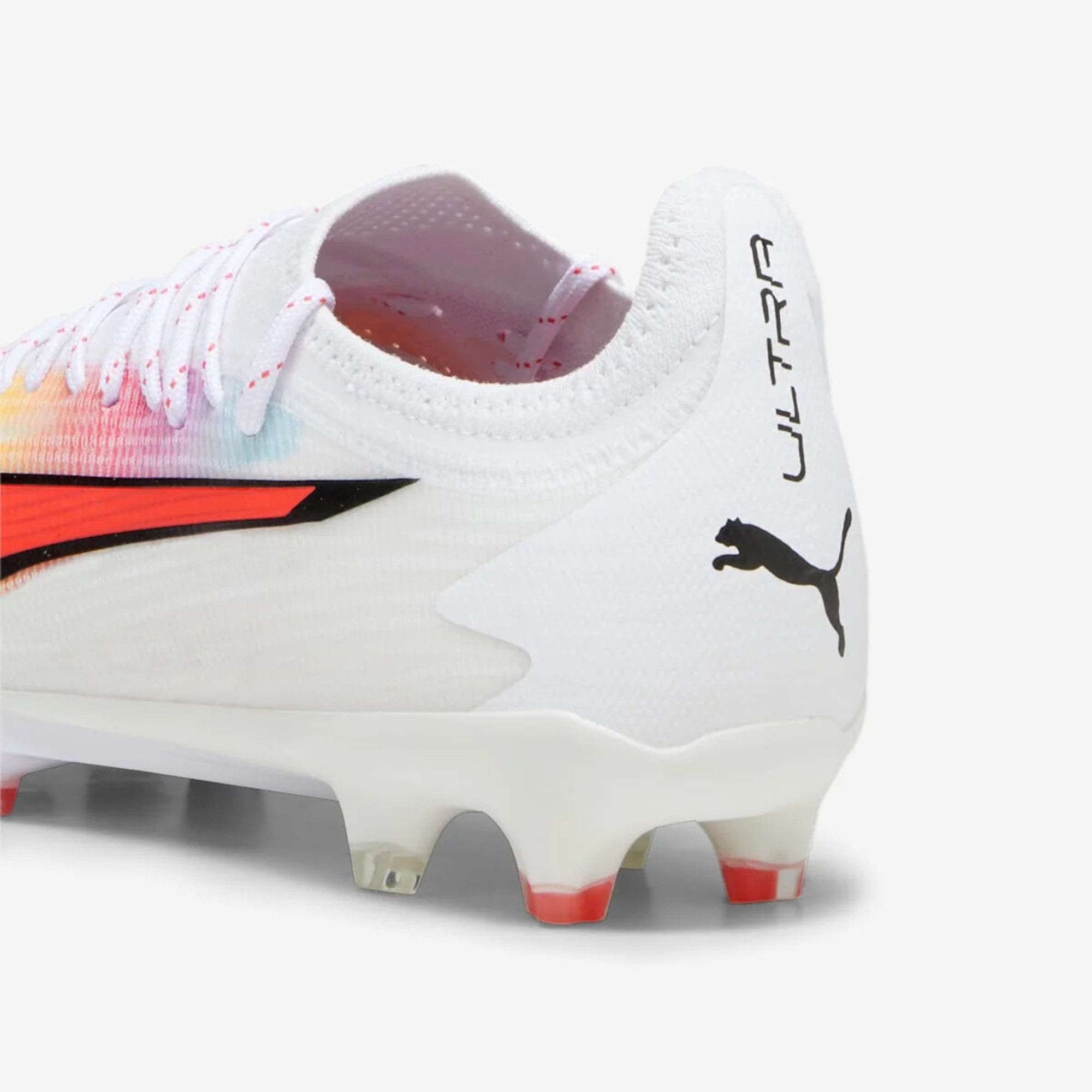 PUMA ULTRA ULTIMATE Firm/Artificial-Ground Low-Top Soccer Cleats - PUMA White-PUMA Black-Fire Orchid
