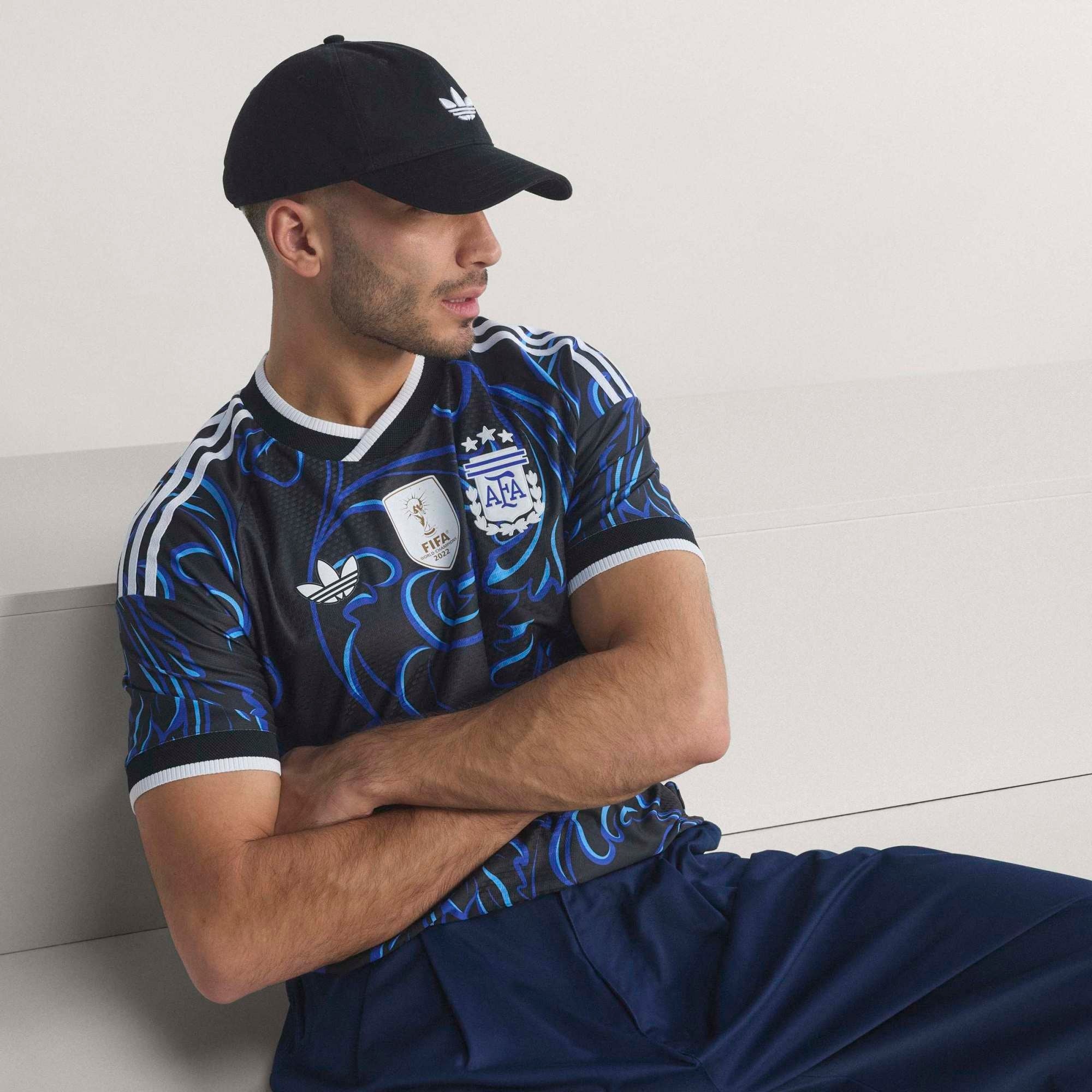 adidas Argentina 2026 Match Away Men's Soccer Authentic Jersey - Black / Lucid Blue / Blue Burst