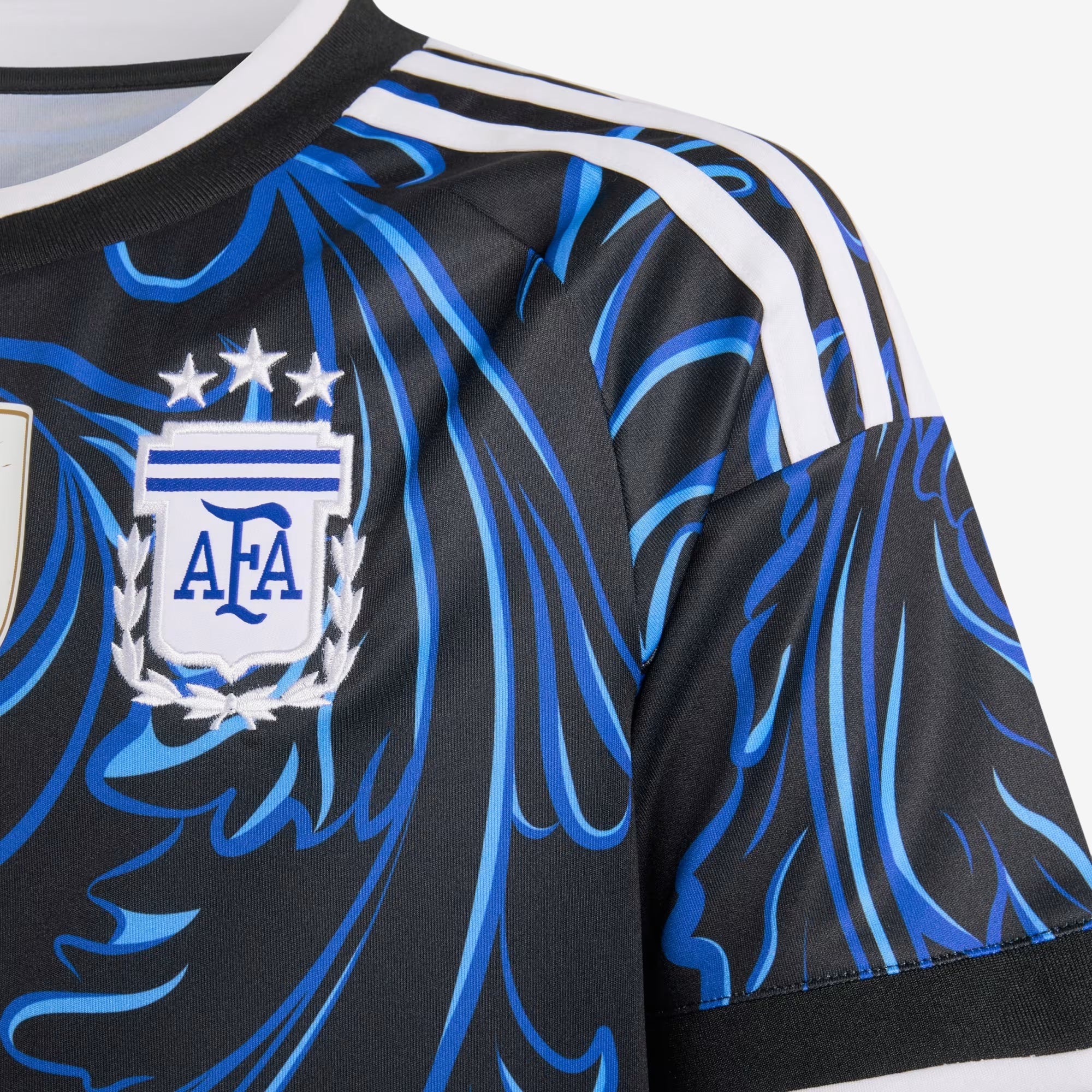 adidas Argentina 2026 Stadium Away Messi Big Kids' Soccer Jersey - Black / Lucid Blue / Blue Burst