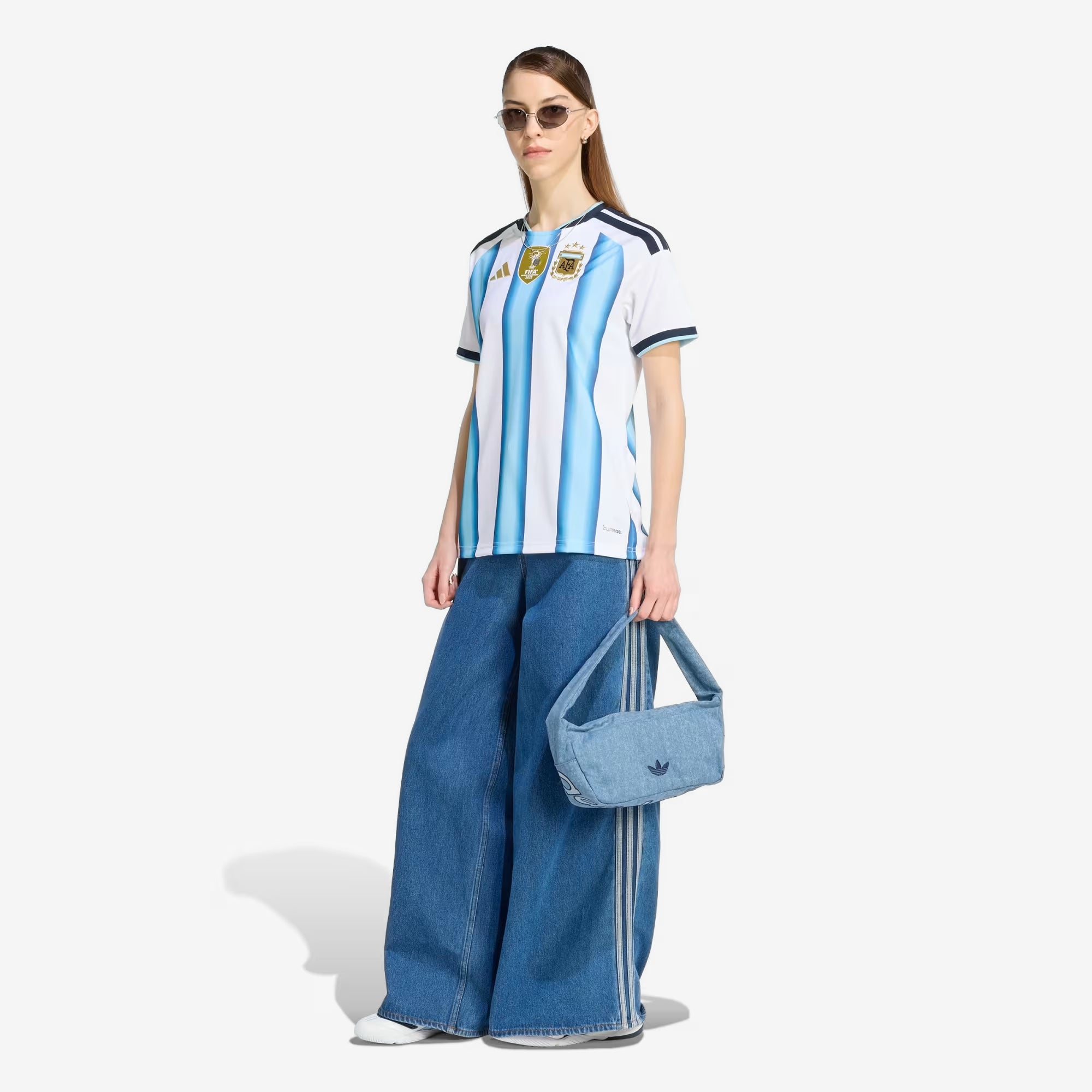 adidas Argentina 2026 Stadium Home Women's Soccer Jersey - White / Icey Blue / Light Blue