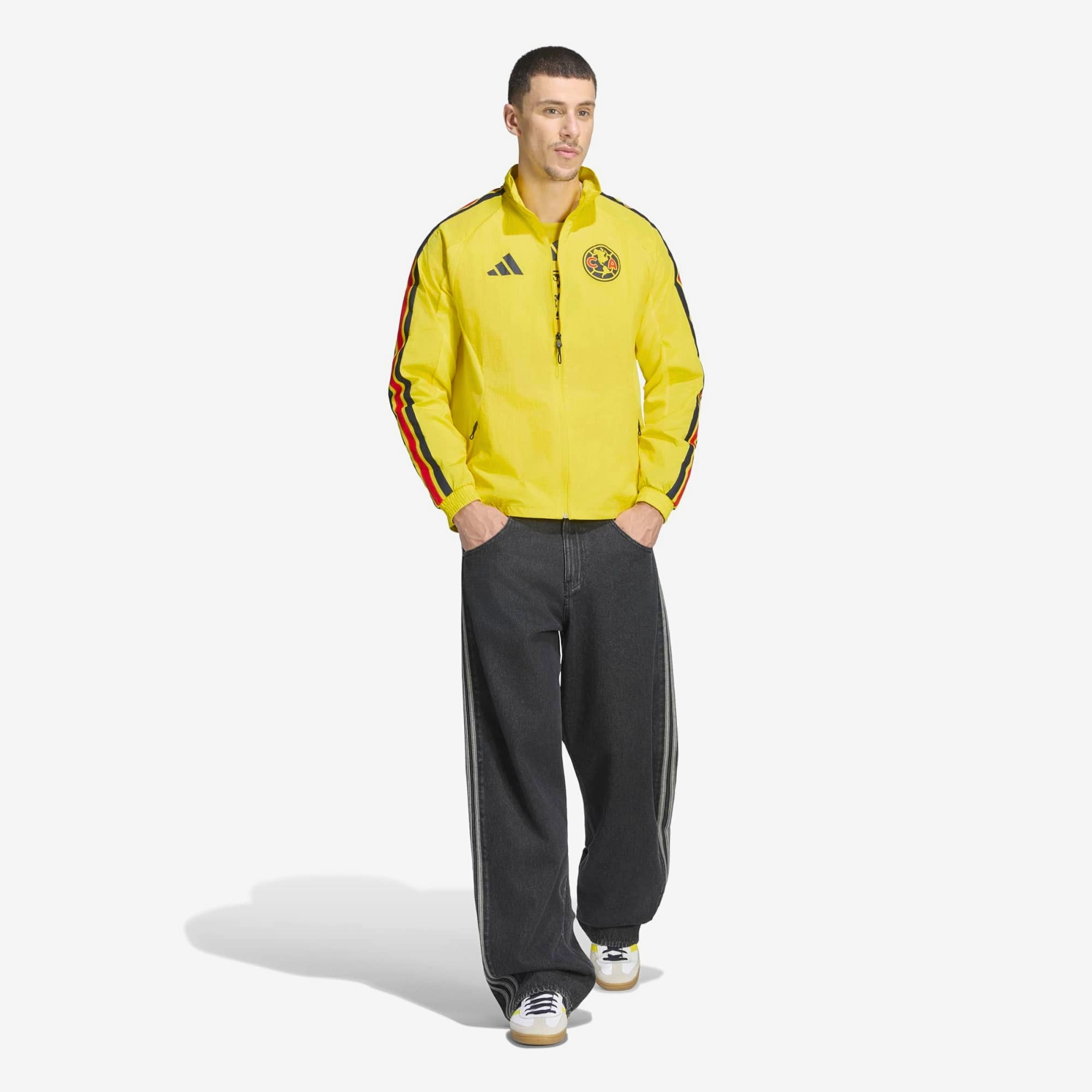 adidas Club America Home Anthem Men's Full-Zip Soccer Jacket - Impact Yellow