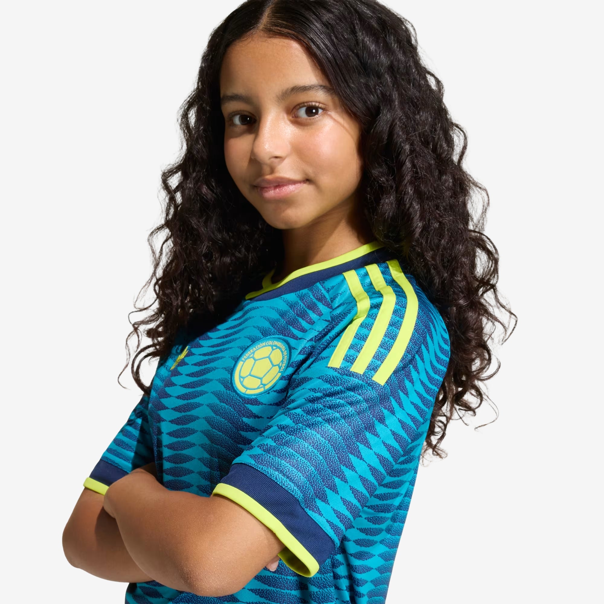 adidas Colombia 2026 Stadium Away Big Kids' Soccer Jersey - Mystery Petrol / Team Navy Blue 2