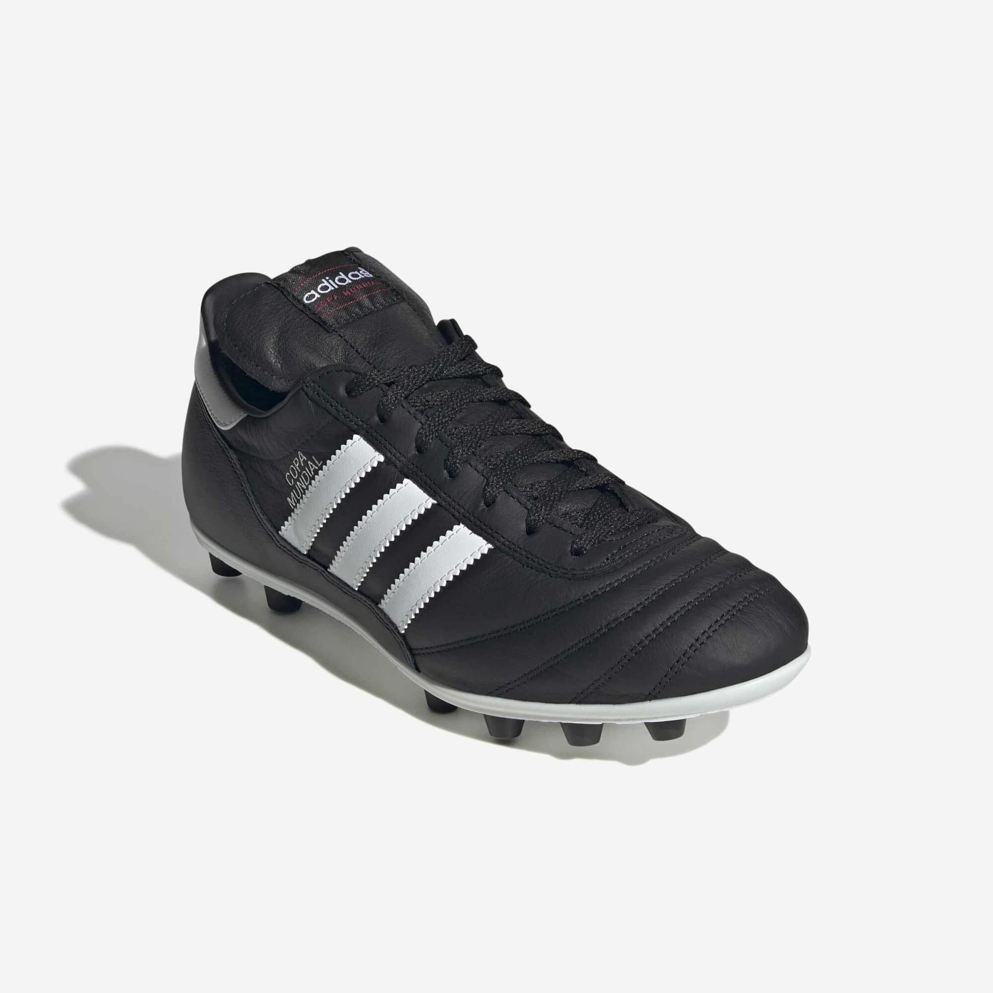 adidas Copa Mundial Firm-Ground Low-Top Soccer Cleats - Core Black / Cloud White / Silver Metallic