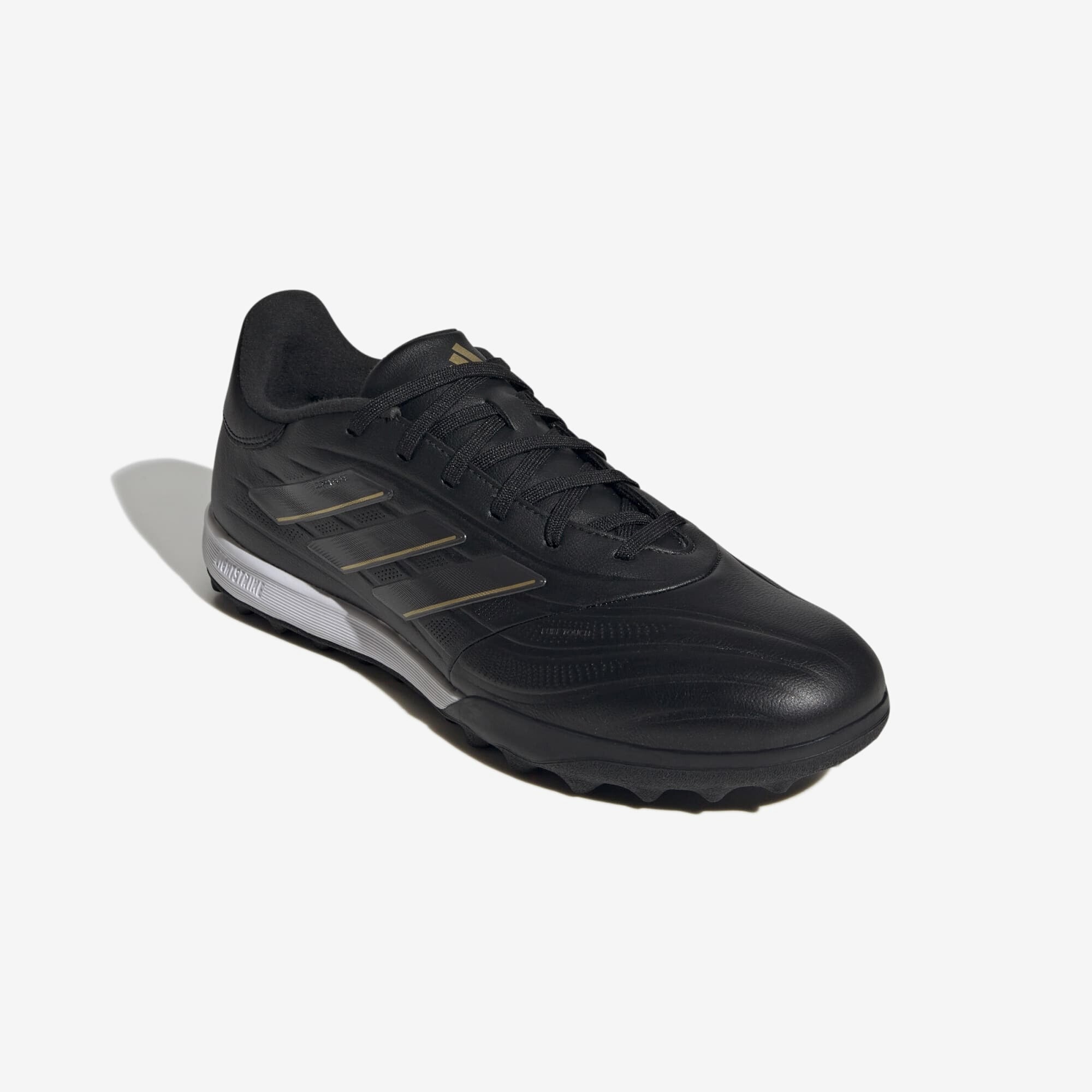 adidas Copa Pure 2 League Turf Low-Top Soccer Shoes - Core Black / Carbon / Gold Metallic