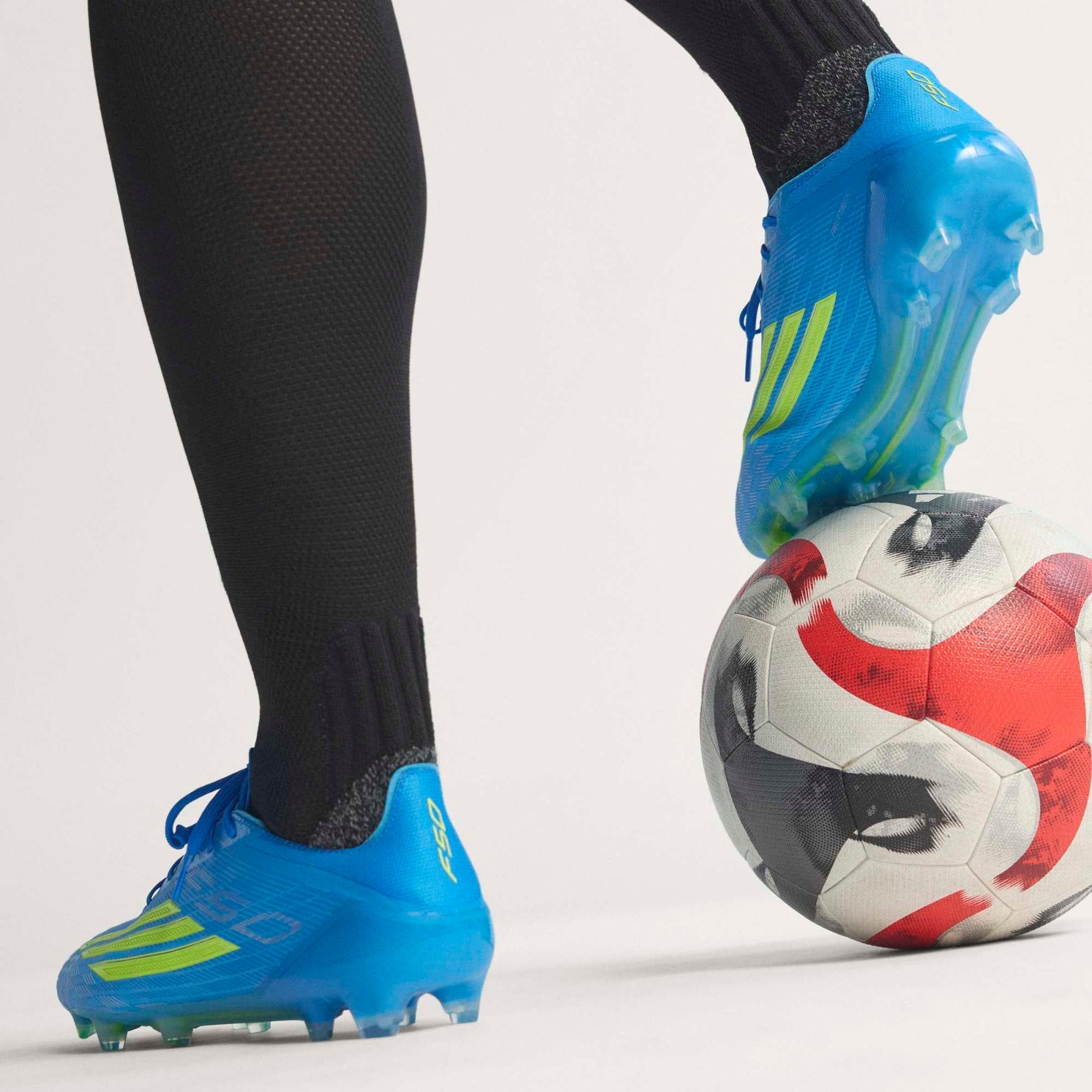adidas F50 Elite Firm-Ground Low-Top Soccer Cleats - Lucid Ray Blue / Team Solar Yellow 2 / Lucid Aquamarine