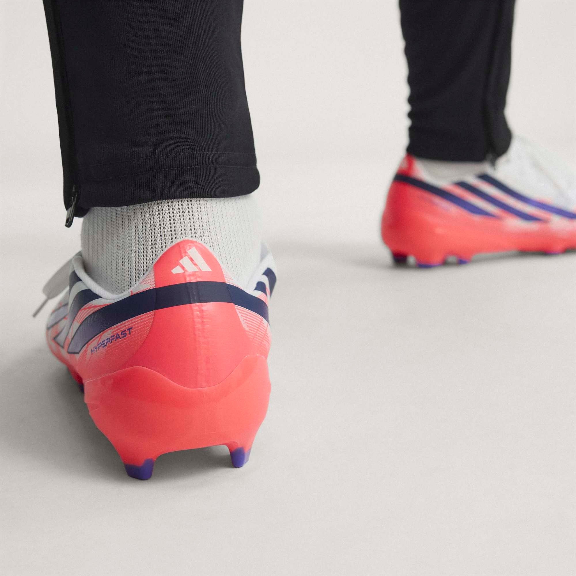 adidas F50 Hyperfast League Firm-Ground Low-Top Soccer Cleats - Ftwr White / Solar Purple / Solar Turbo