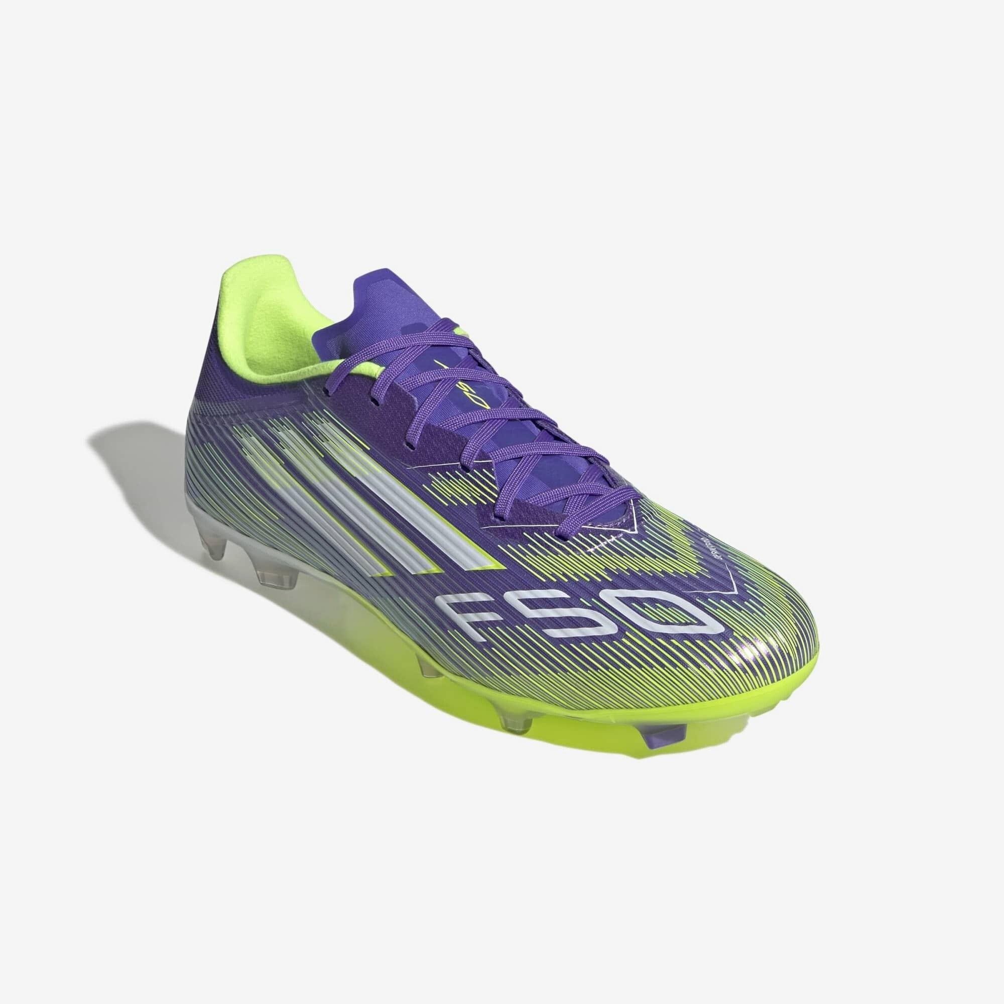 adidas F50 League Firm/Multi-Ground Low-Top Soccer Cleats - Purple Rush / Cloud White / Lucid Lemon