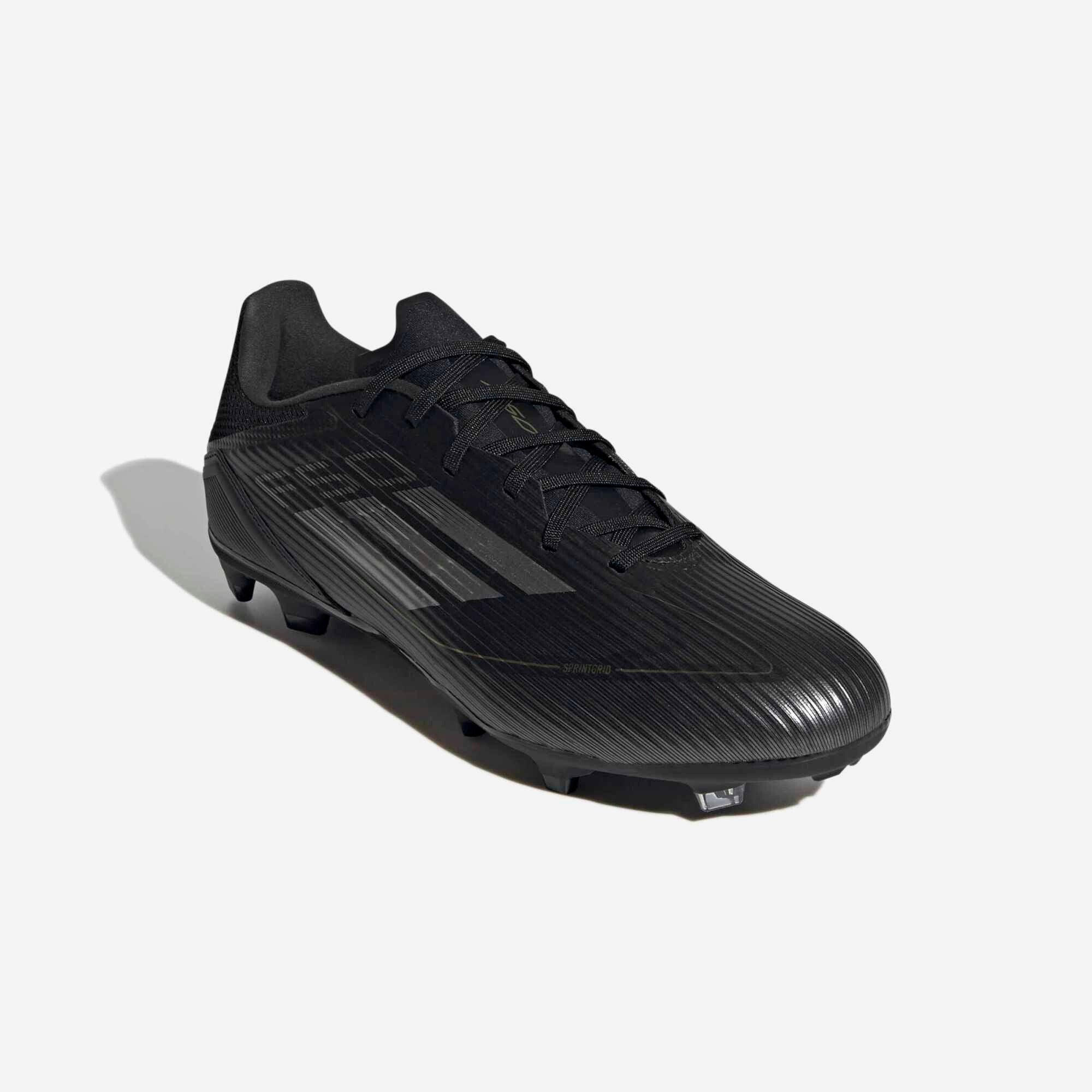 adidas F50 League Firm/Multi-Ground Low-Top Soccer Cleats - Core Black / Iron Metallic / Gold Metallic