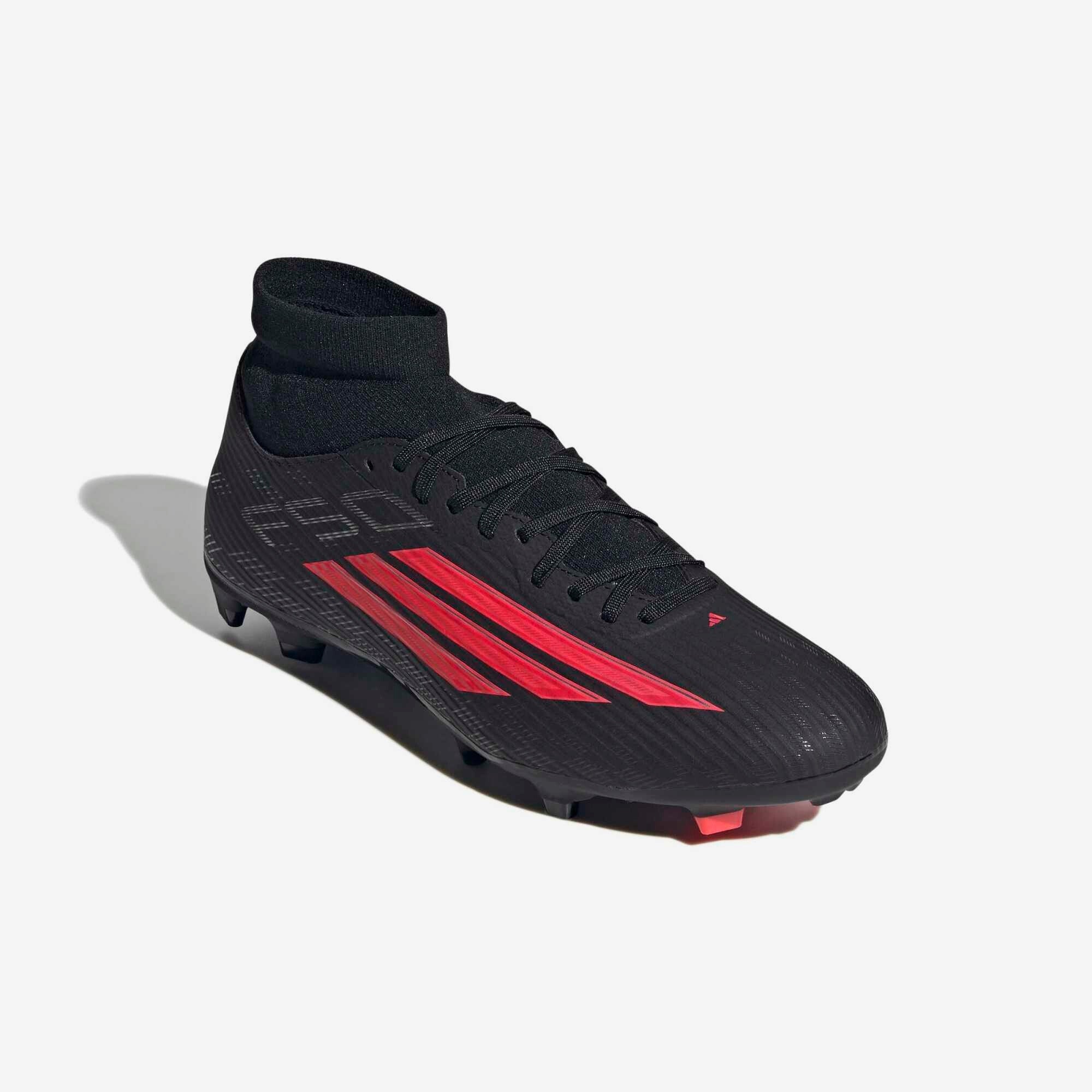 adidas F50 League Mid Cut Firm/Multi-Ground Soccer Cleats - Core Black / Lucid Red / Core Black