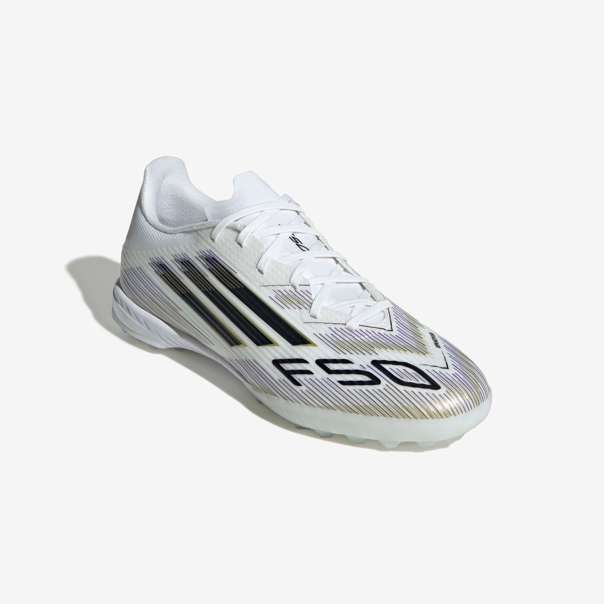 adidas F50 League Turf Low-Top Soccer Shoes - Ftwr White / Core Black / Gold Met.