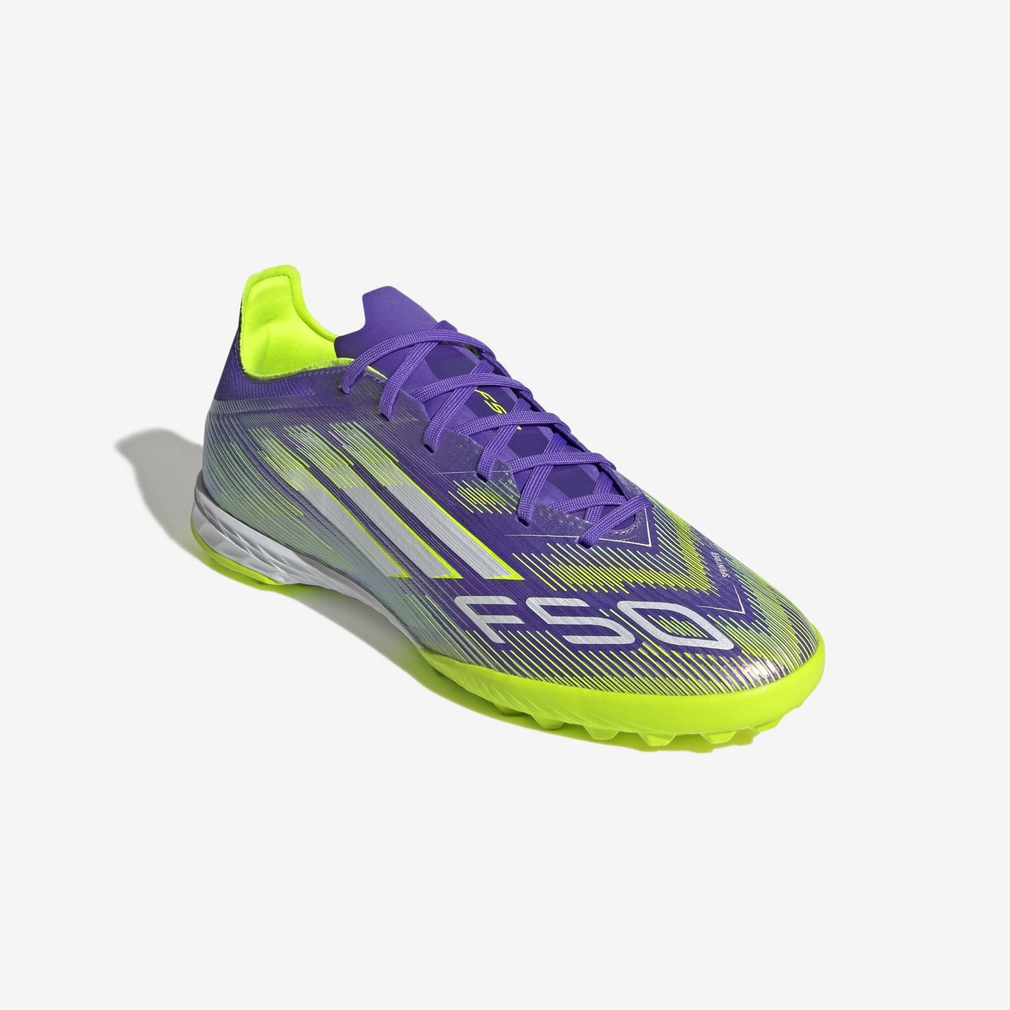 adidas F50 Pro Turf Low-Top Soccer Shoes - Purple Rush / Cloud White / Lucid Lemon