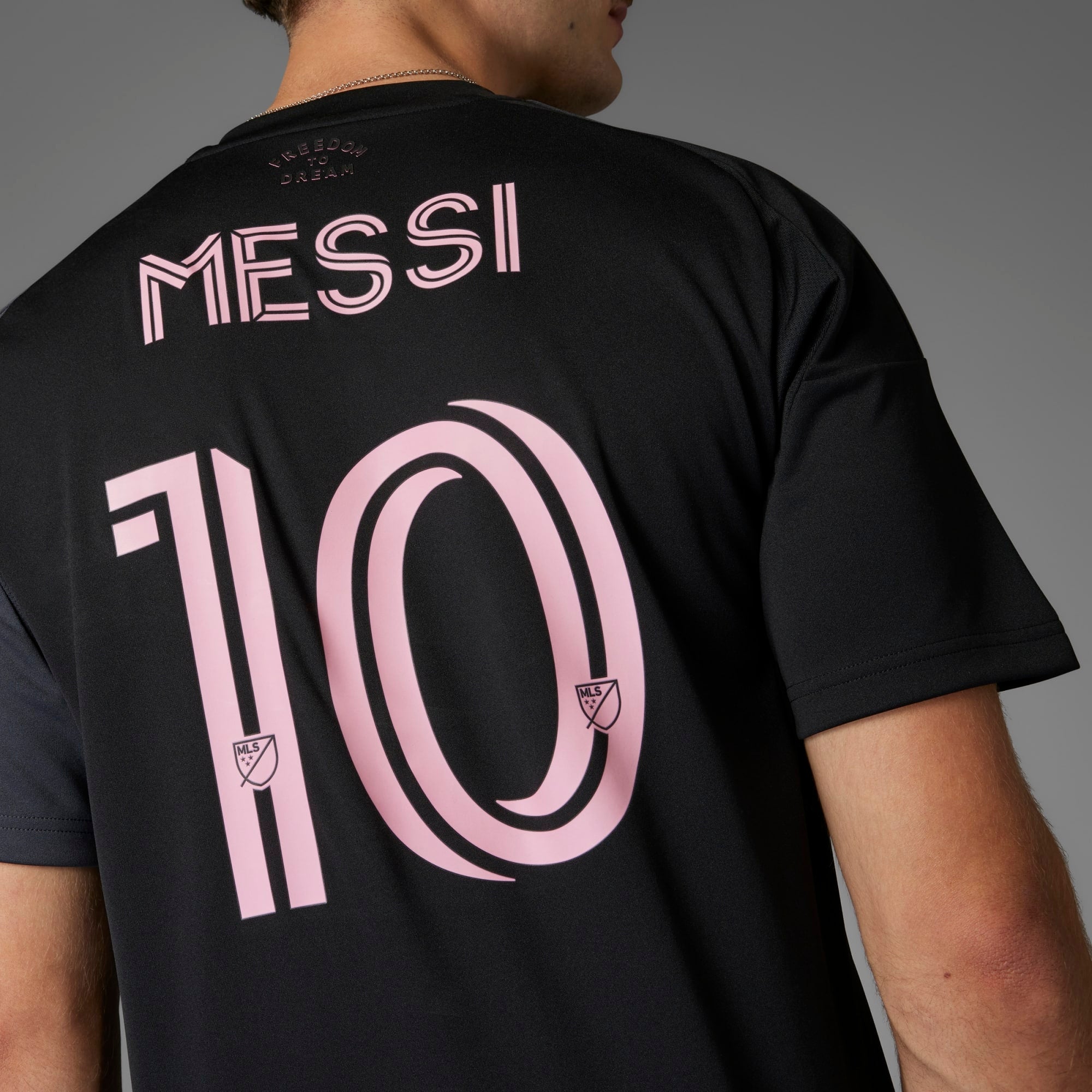 adidas Inter Miami CF 2025/26 Messi Stadium Away Men's AEROREADY Soccer Replica Jersey - Black