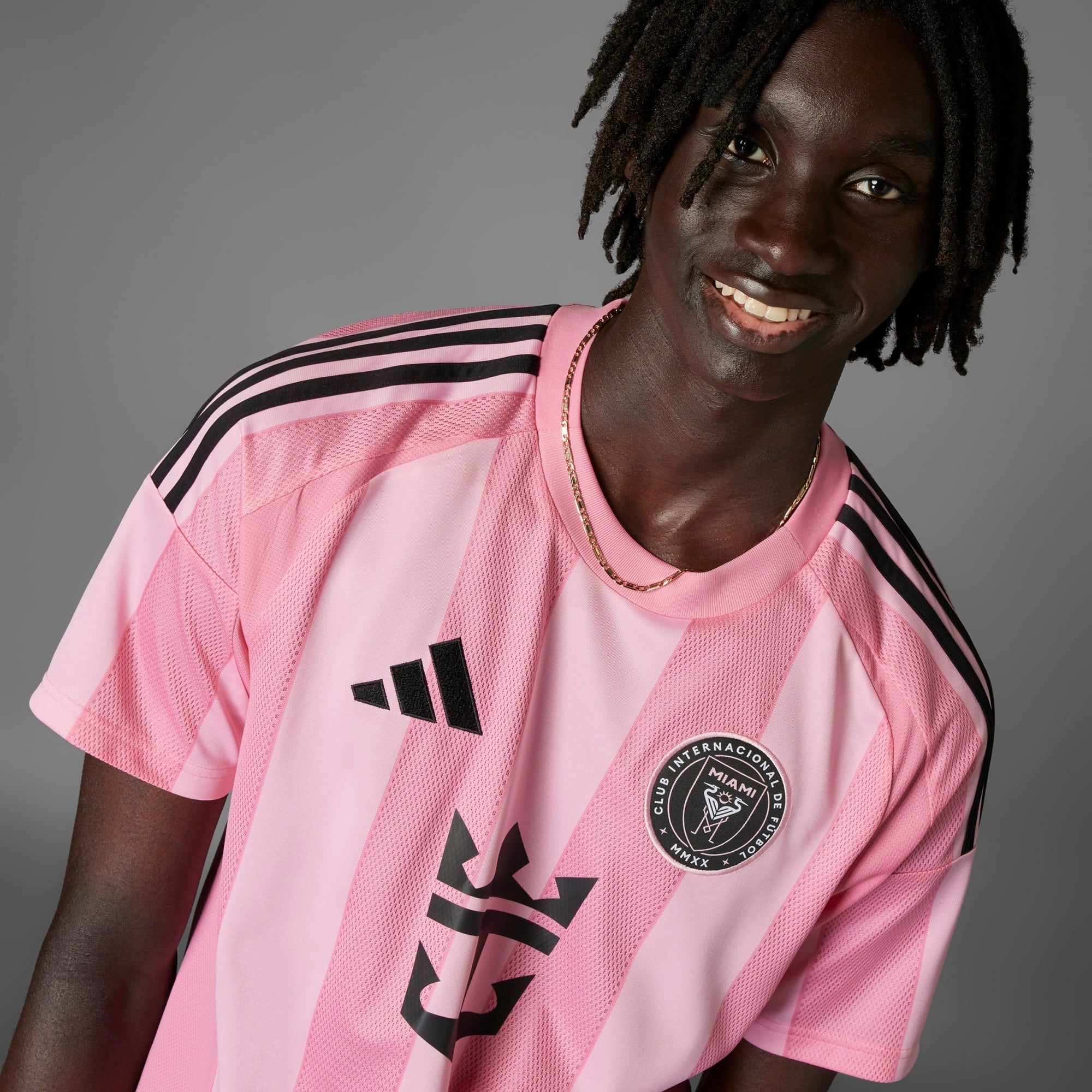 adidas Inter Miami CF 2025/26 Stadium Home Men's Soccer Jersey - Easy Pink