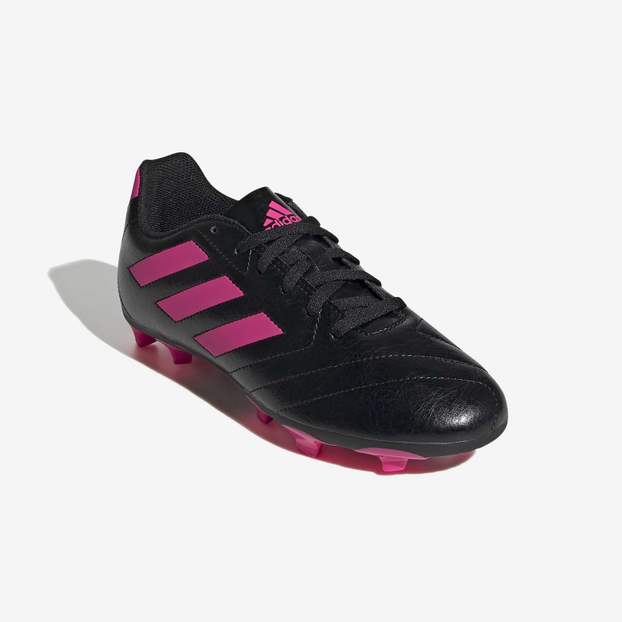 adidas Jr. Goletto VII Little/Big Kids' Firm-Ground Low-Top Soccer Cleats - Core Black / Shock Pink / Shock Pink