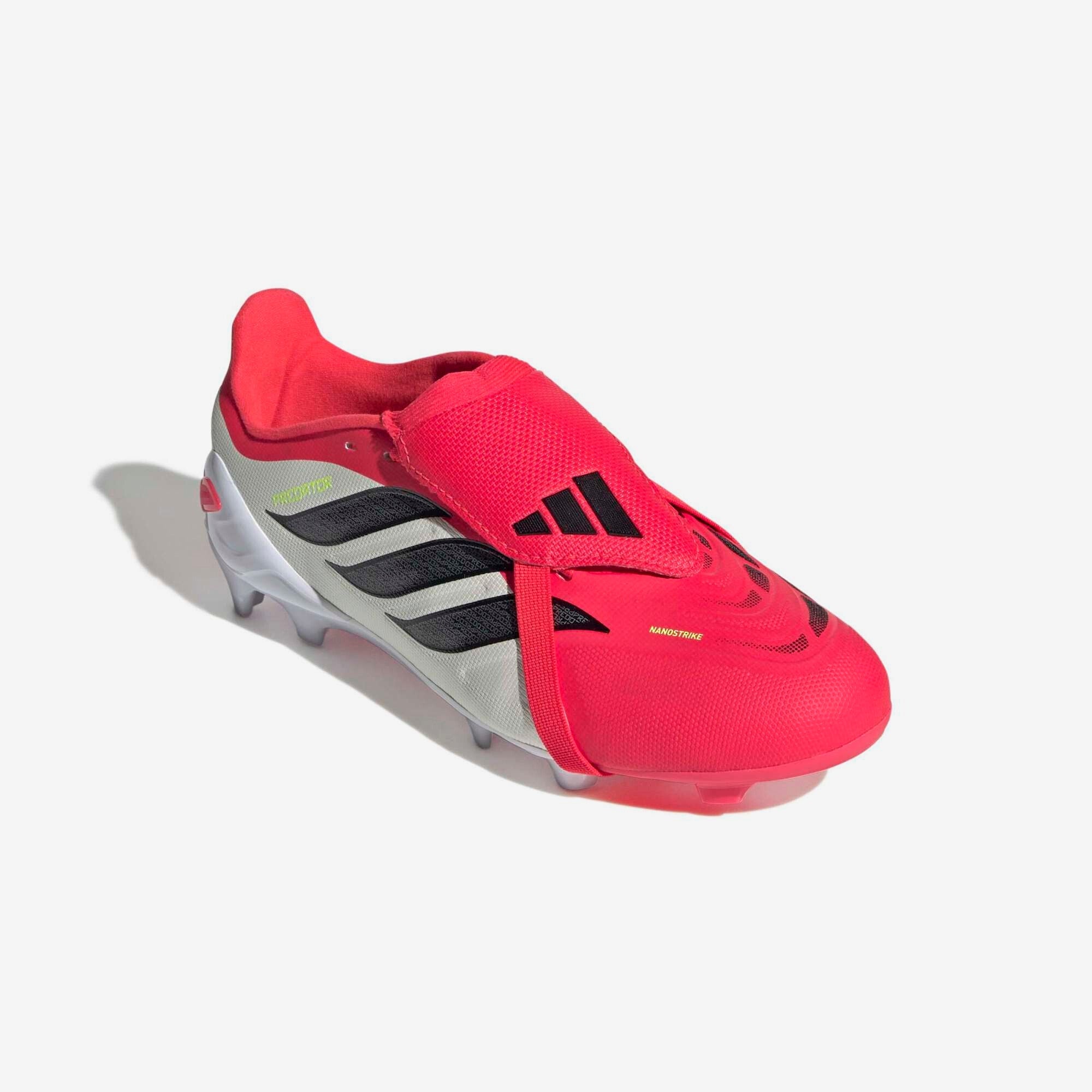 adidas Jr. Predator League Fold-Over Tongue Big Kids' Firm-Ground Low-Top Soccer Cleats - Lucid Red / Core Black / Cloud White