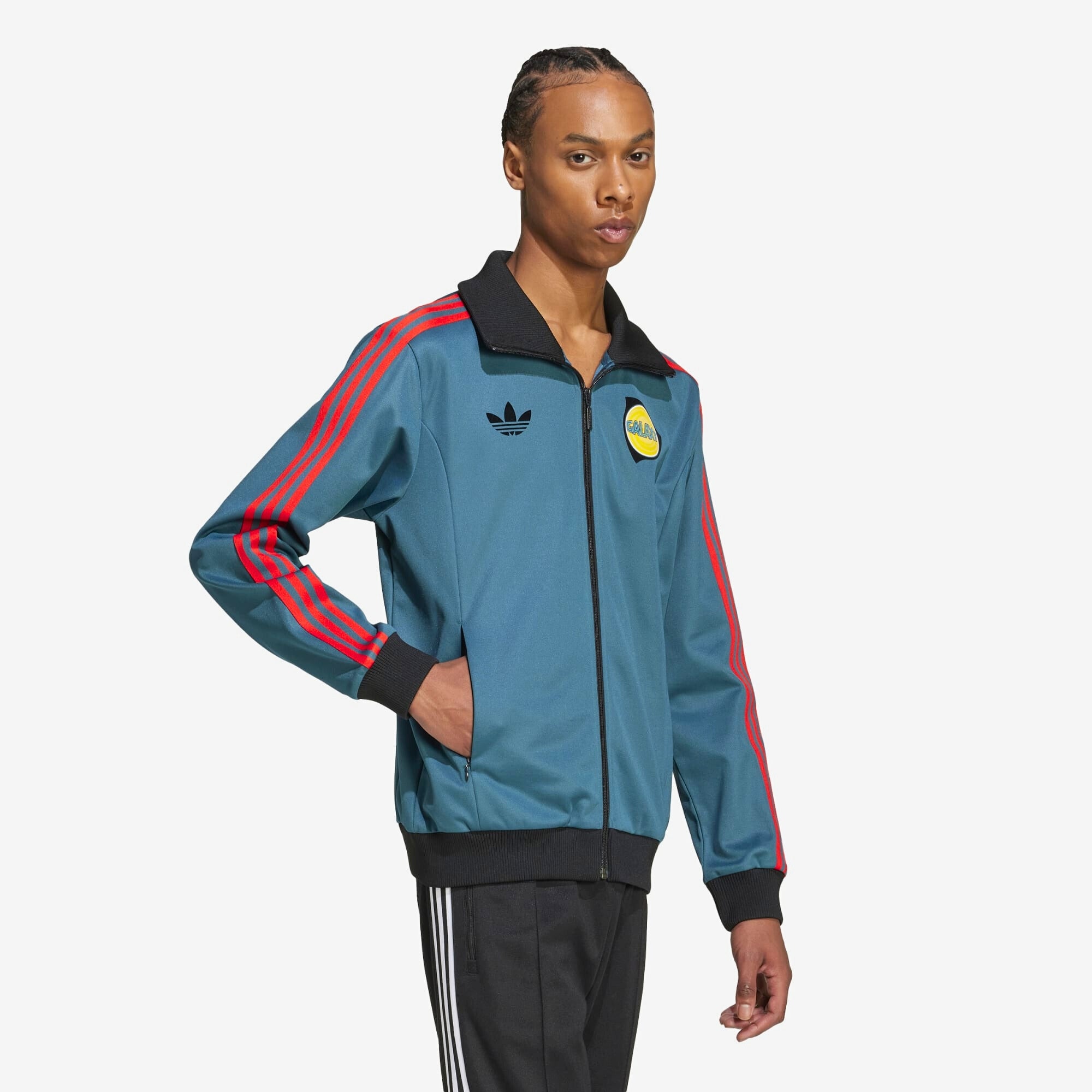 adidas LA Galaxy 2024 Beckenbauer Top Men's Full-Zip Soccer Track Jacket - Viridian / Black
