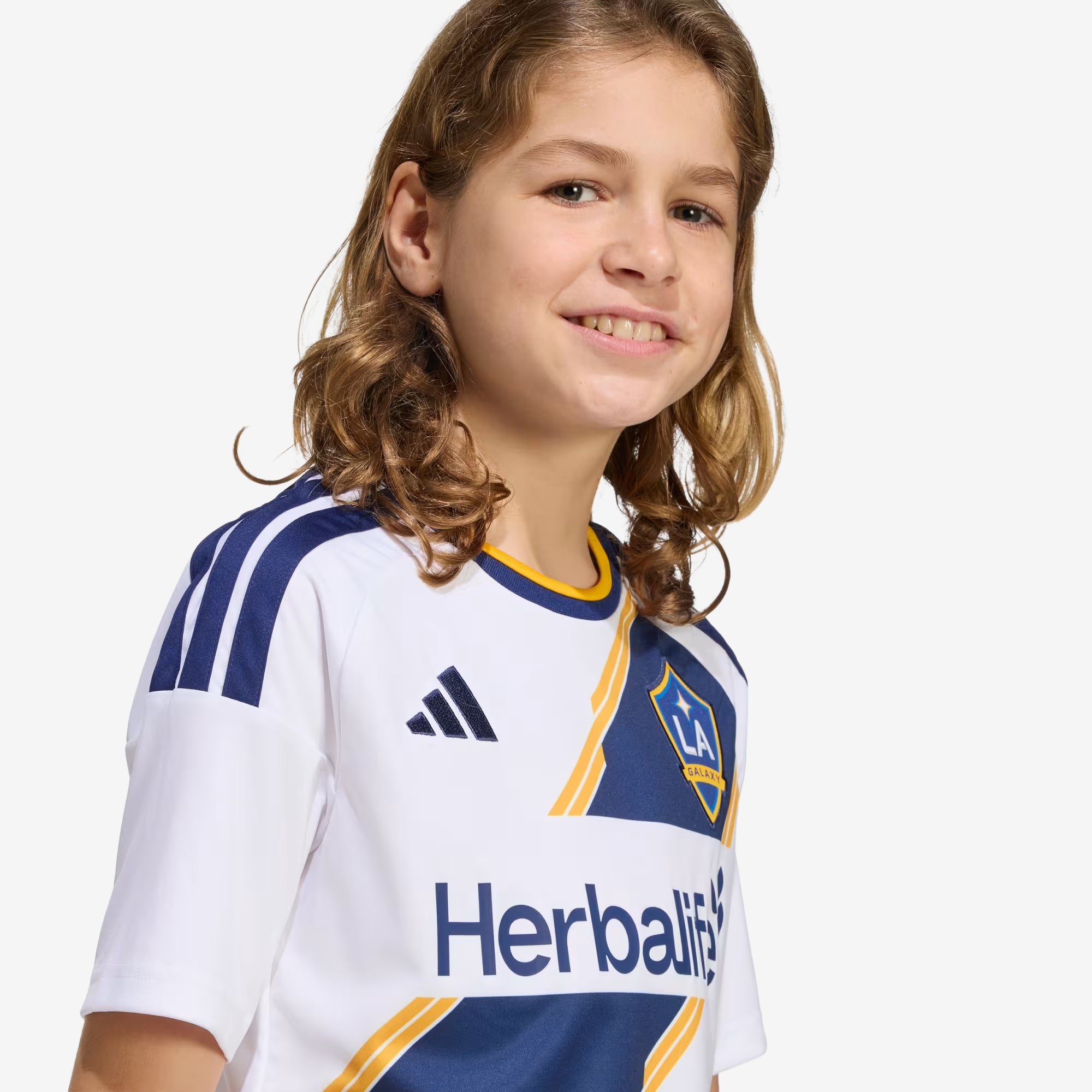 adidas LA Galaxy 2026/27 Stadium Home Big Kids' Soccer Jersey - White