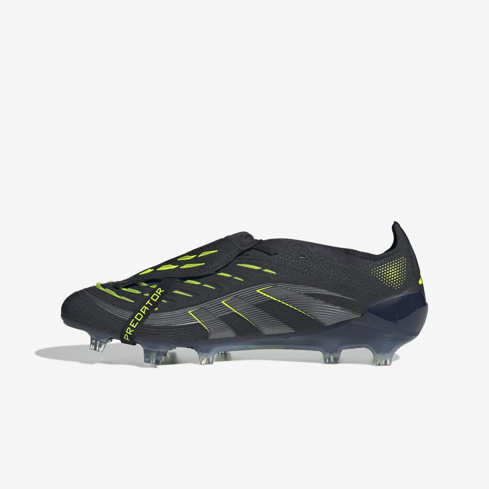 adidas Predator Elite Fold-Over Tongue Firm-Ground Low-Top Soccer Cleats - Core Black / Carbon / Lucid Lemon