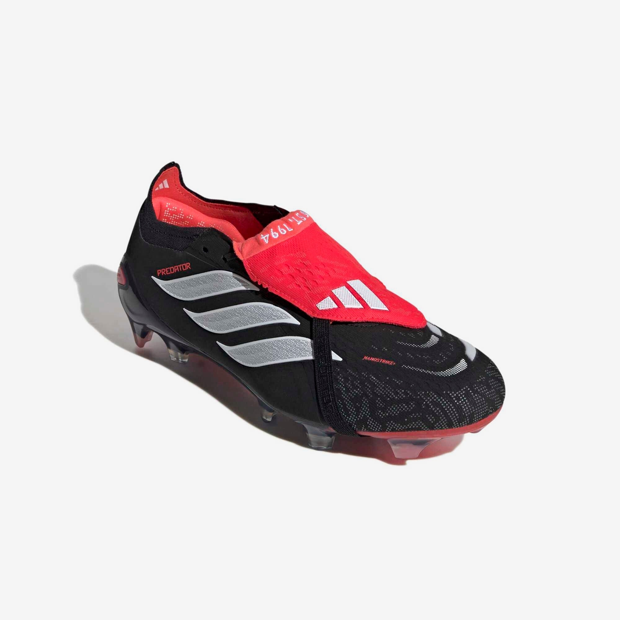 adidas Predator Elite Fold-Over Tongue Firm-Ground Low-Top Soccer Cleats - Core Black / Cloud White / Lucid Red