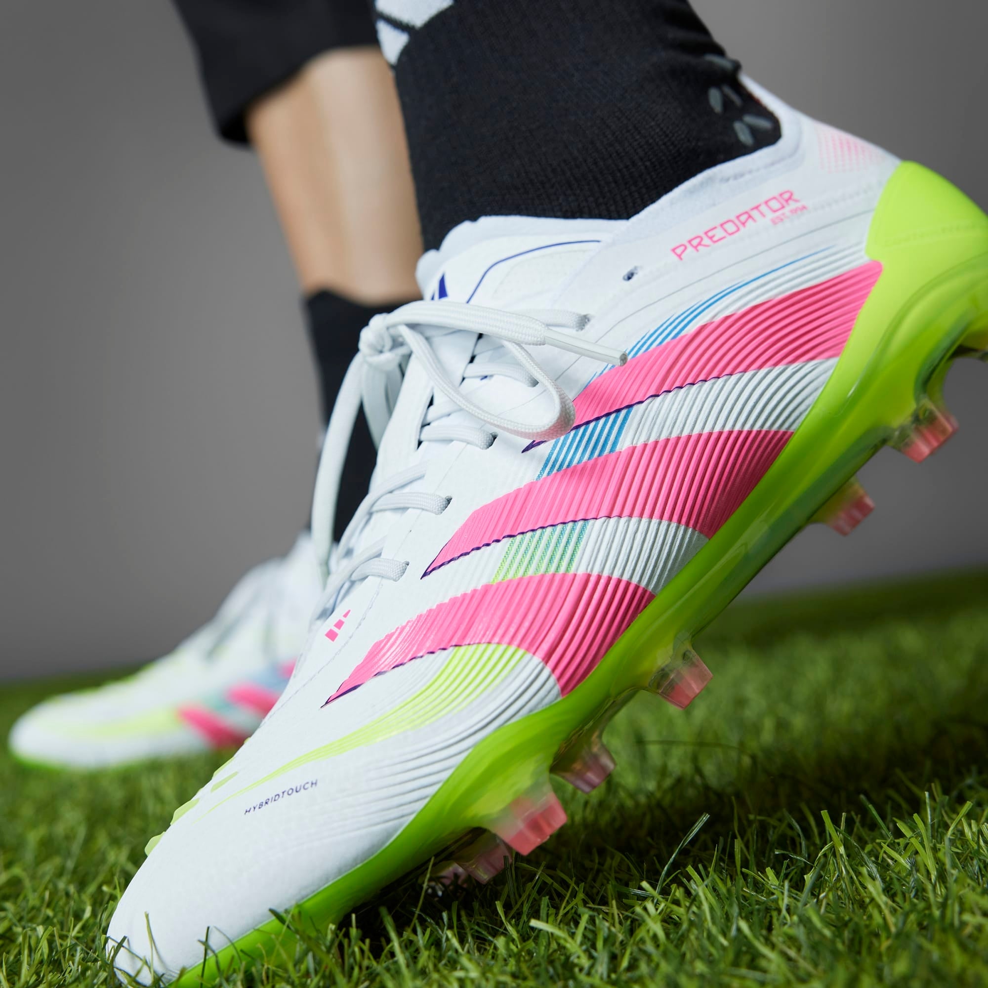 adidas Predator Elite FG Low-Top Soccer Cleats - Cloud White / Lucid Pink / Lucid Lemon