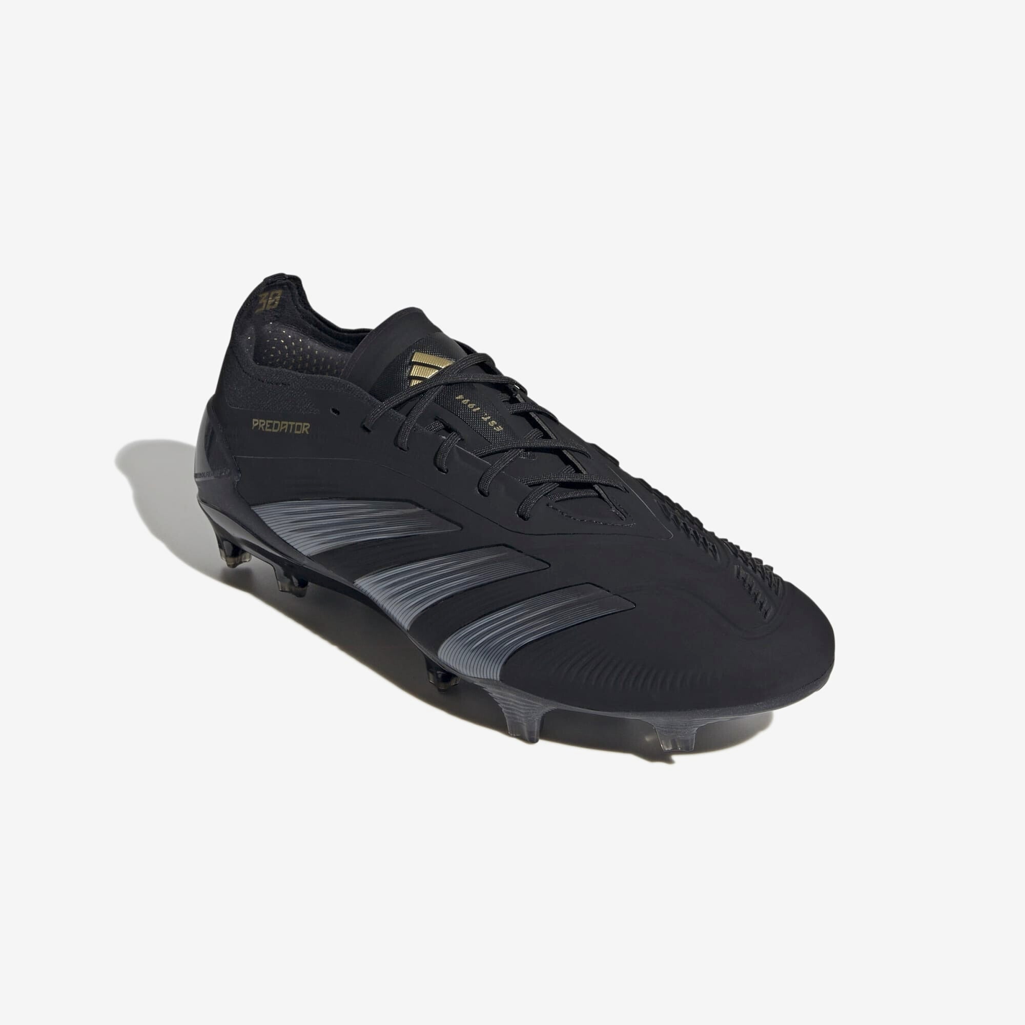 adidas Predator Elite FG Low-Top Soccer Cleats - Core Black / Carbon / Gold Metallic