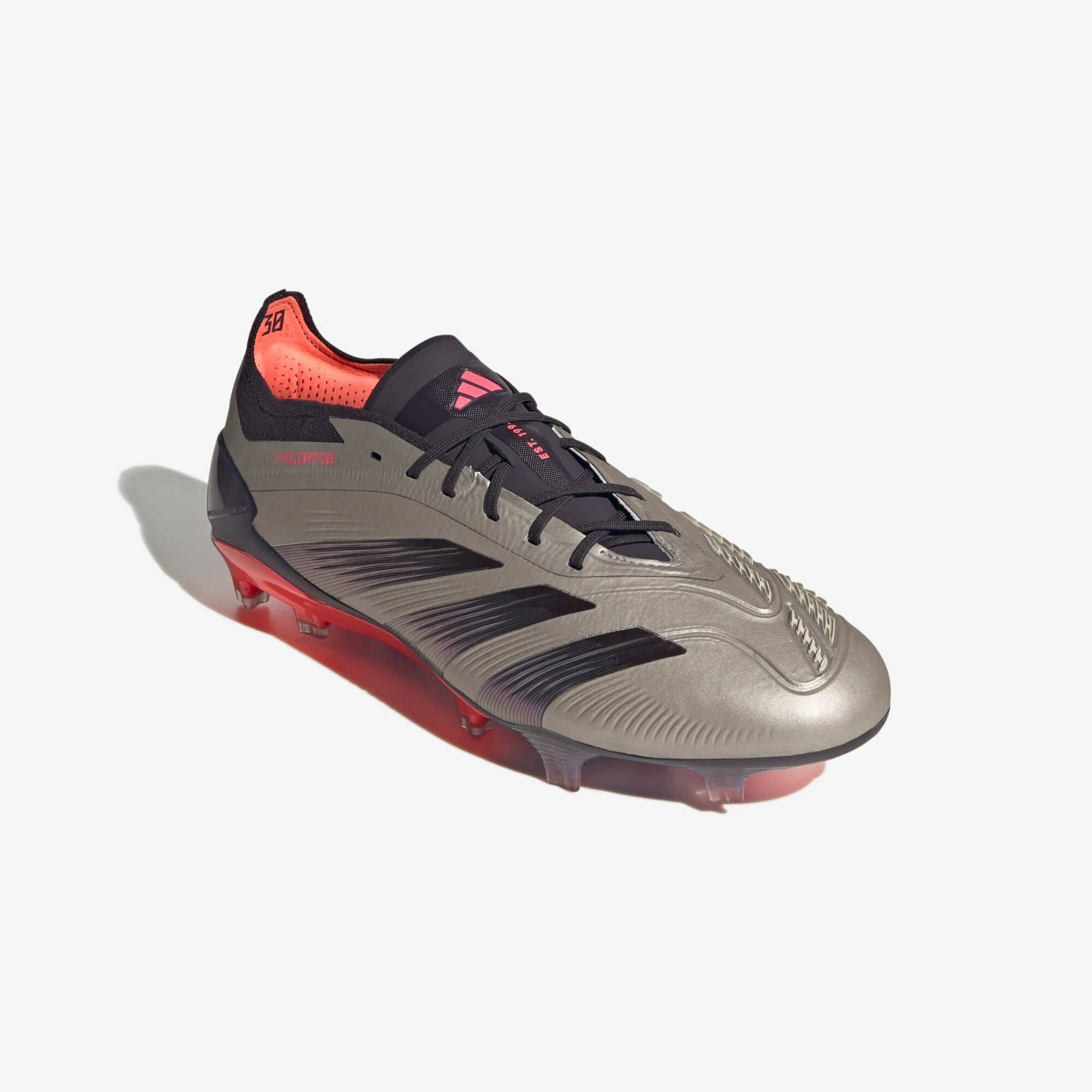 adidas Predator Elite FG Low-Top Soccer Cleats - Platinum Metallic / Aurora Black / Carbon