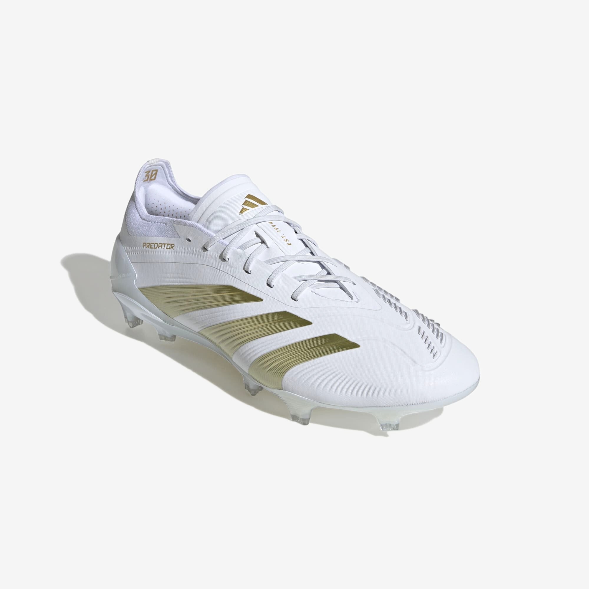 adidas Predator Elite FG Low-Top Soccer Cleats - Cloud White / Gold Metallic / Cloud White