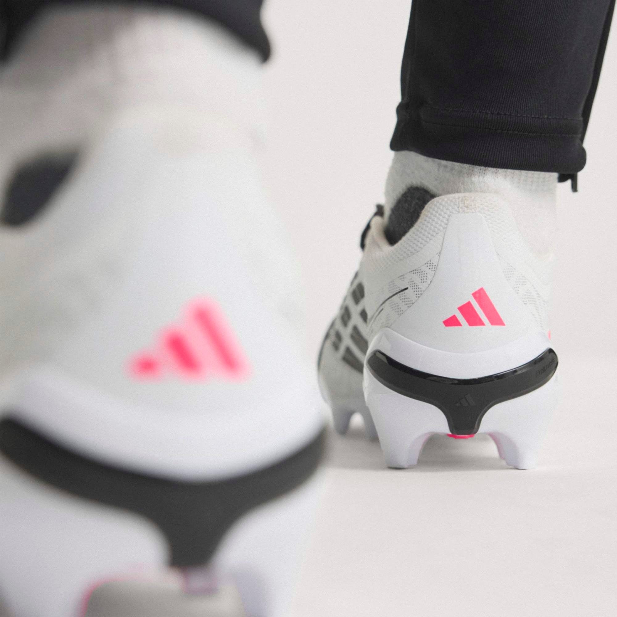 adidas Predator League Fold-Over Tongue Firm-Ground Low-Top Soccer Cleats - Cloud White / Solar Turbo / Core Black