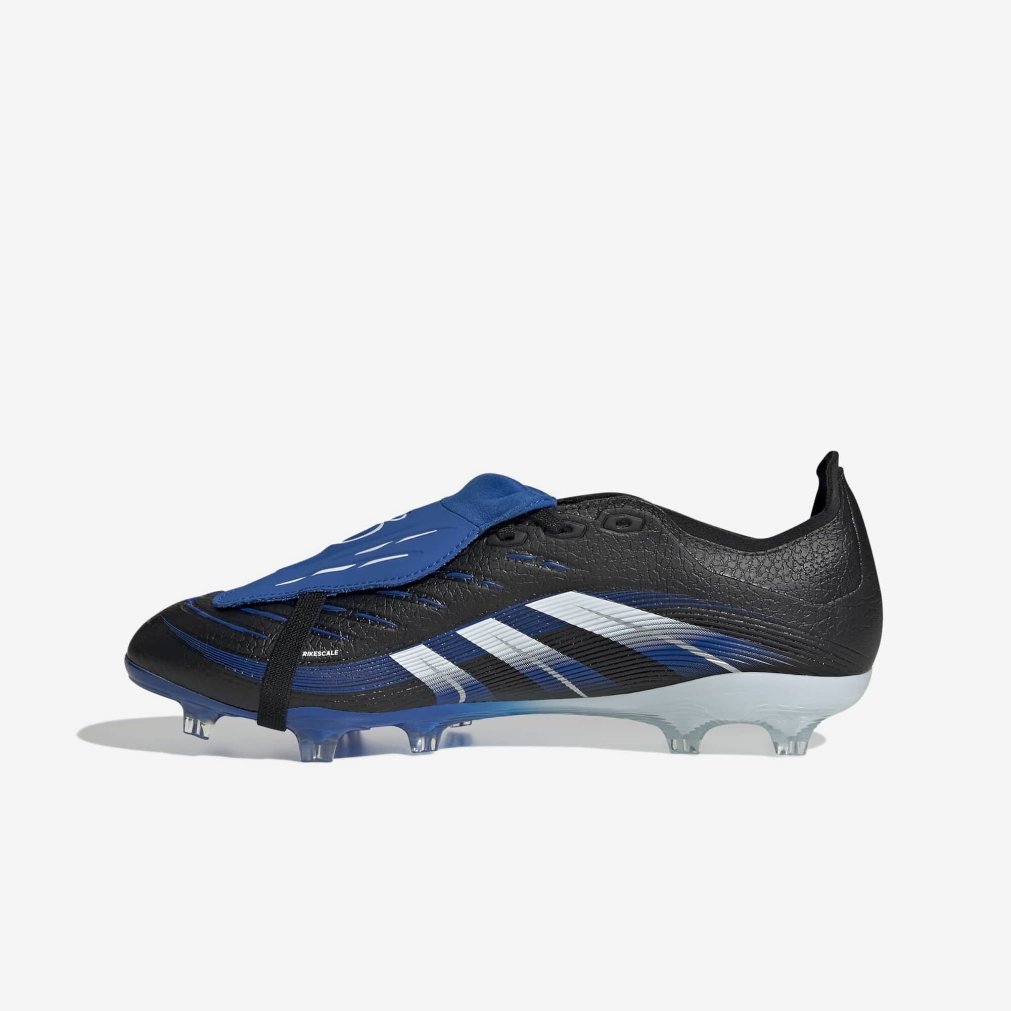 adidas Predator League JB Fold-Over Tongue Firm-Ground Low-Top Soccer Cleats - Core Black / Cloud White / Glow Blue