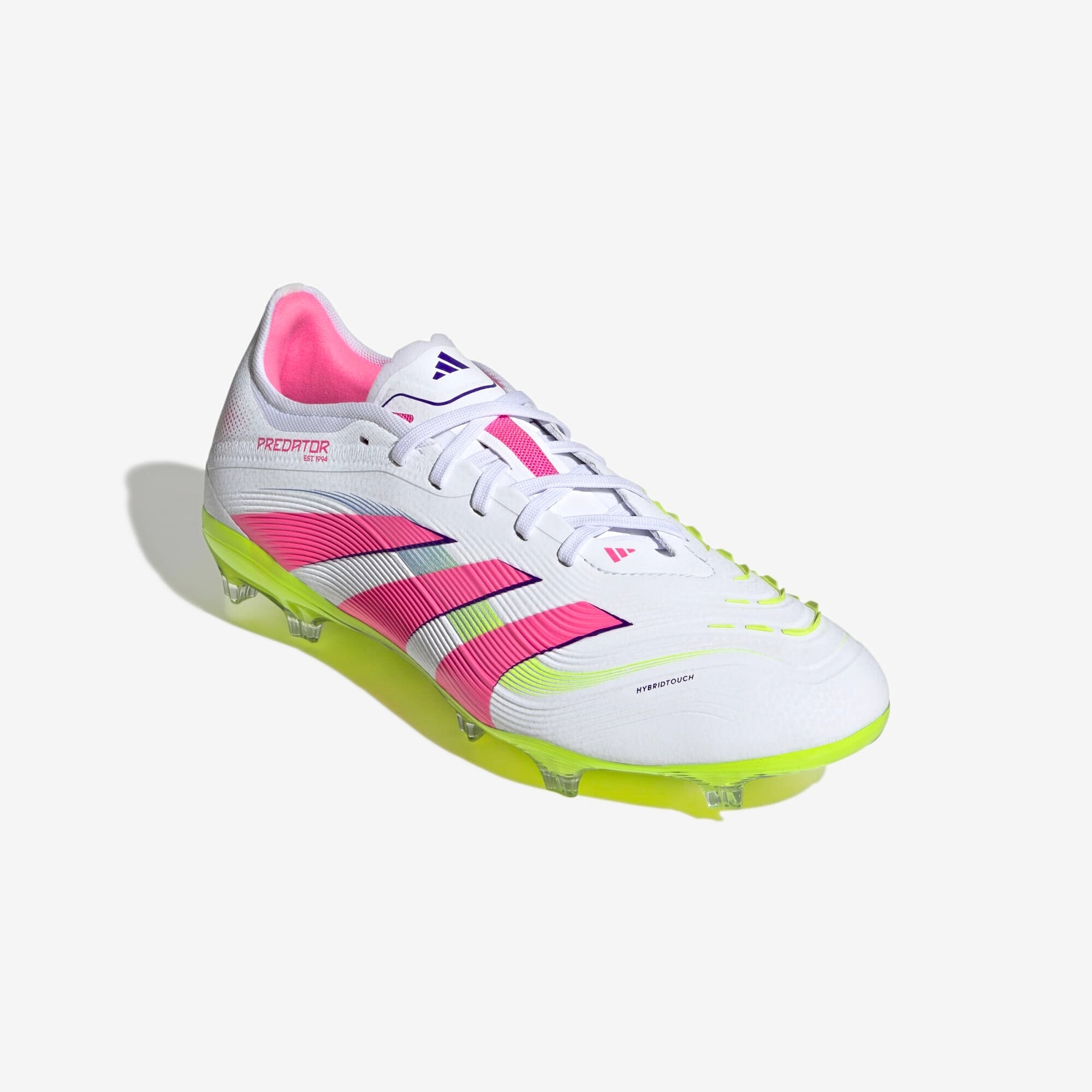 adidas Predator Pro FG Low-Top Soccer Cleats - Cloud White / Lucid Pink / Lucid Lemon
