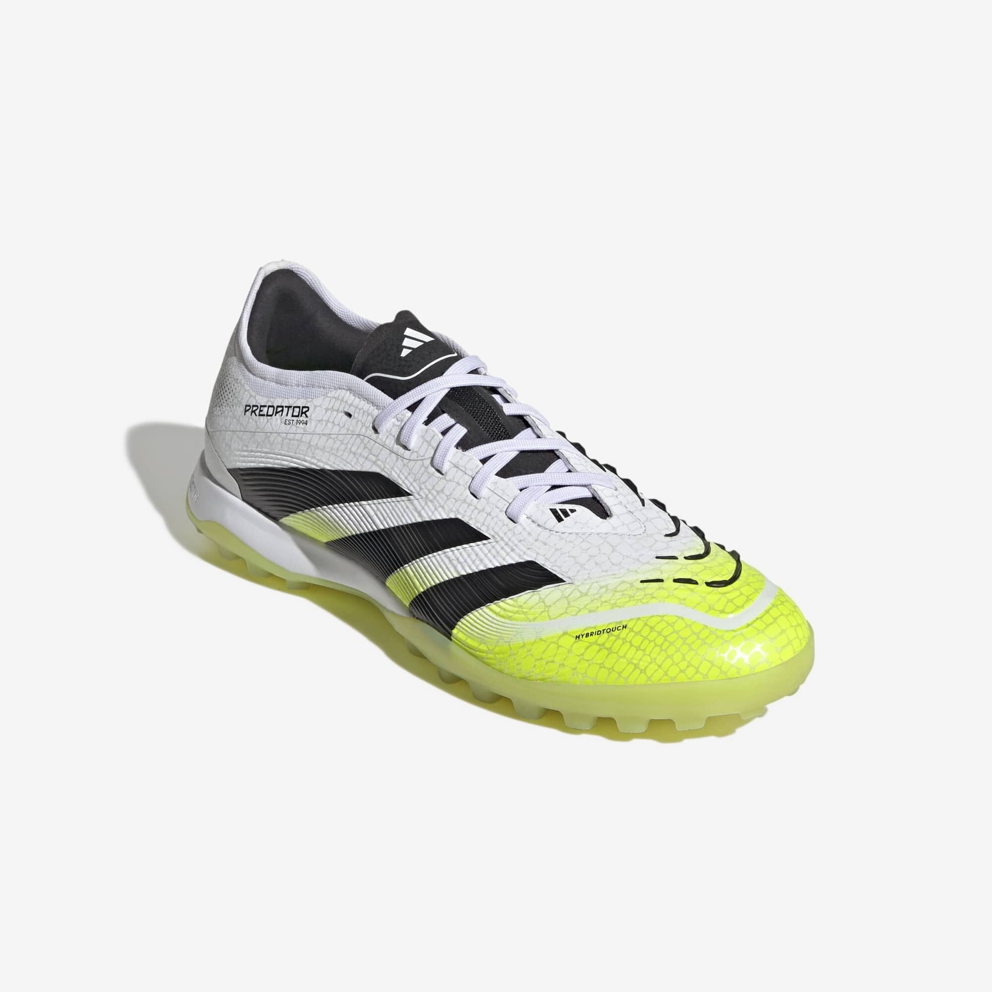 adidas Predator Pro Turf Low-Top Soccer Shoes - Cloud White / Core Black / Lucid Lemon