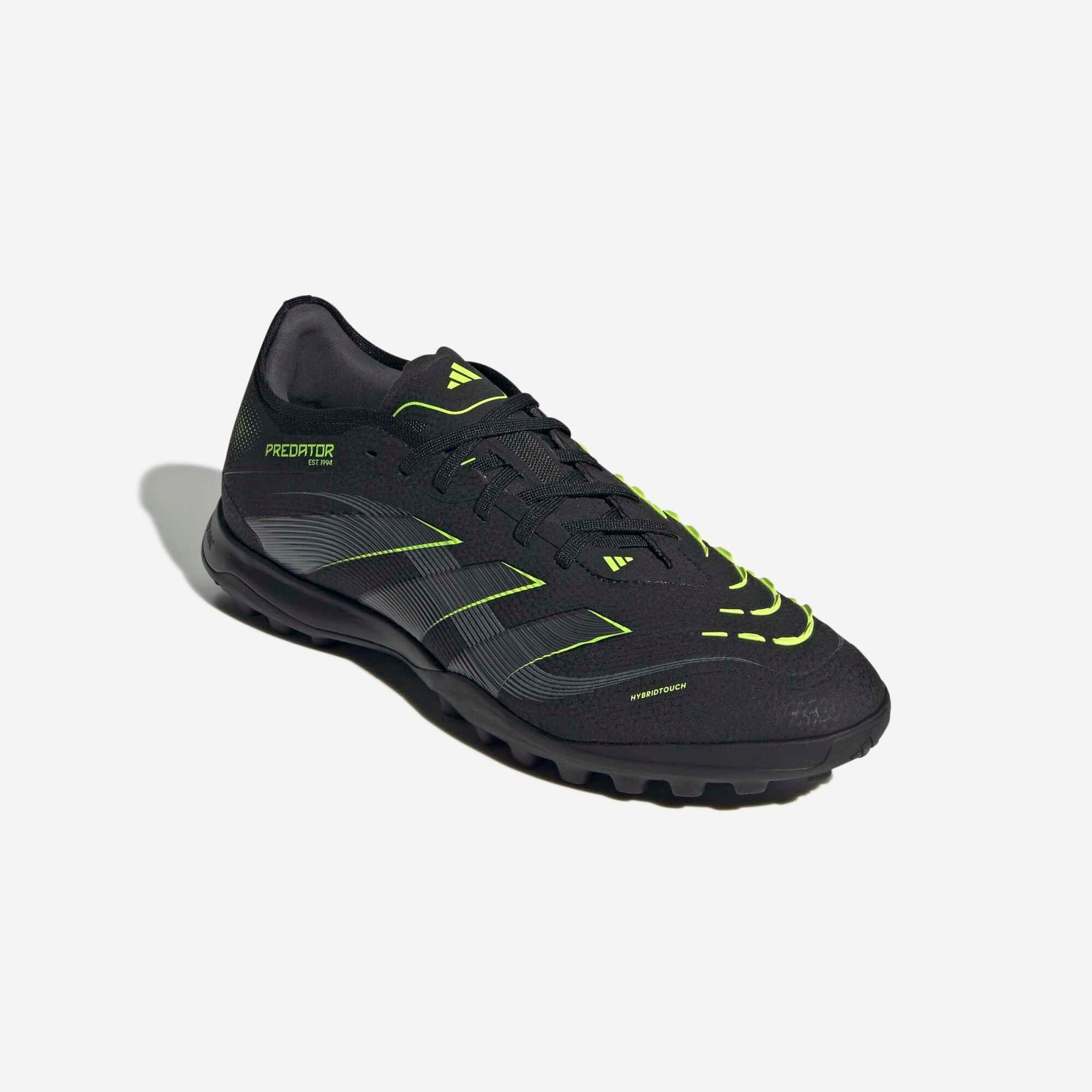 adidas Predator Pro Turf Low-Top Soccer Shoes - Core Black / Carbon / Lucid Lemon