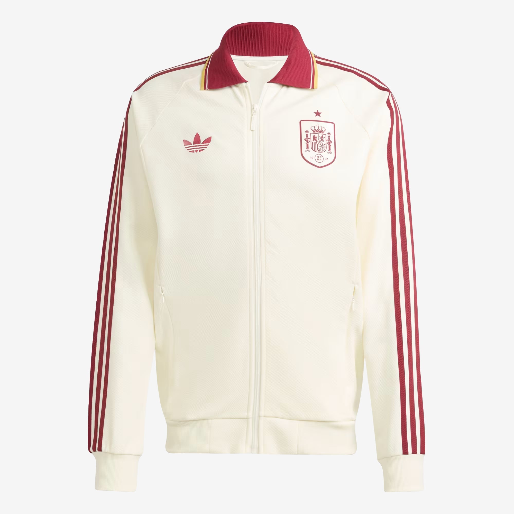 adidas Spain Away Anthem Men's Full-Zip Soccer Jacket - Off White