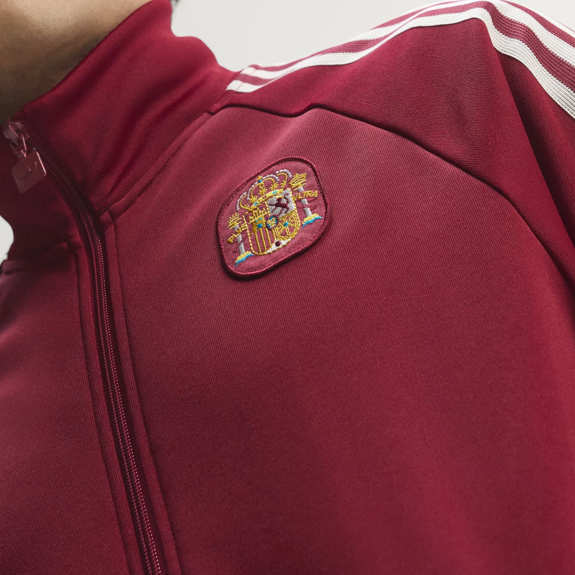 adidas Spain Originals Track Top Men's Full-Zip Soccer Jacket - Team Coll Burgundy 2