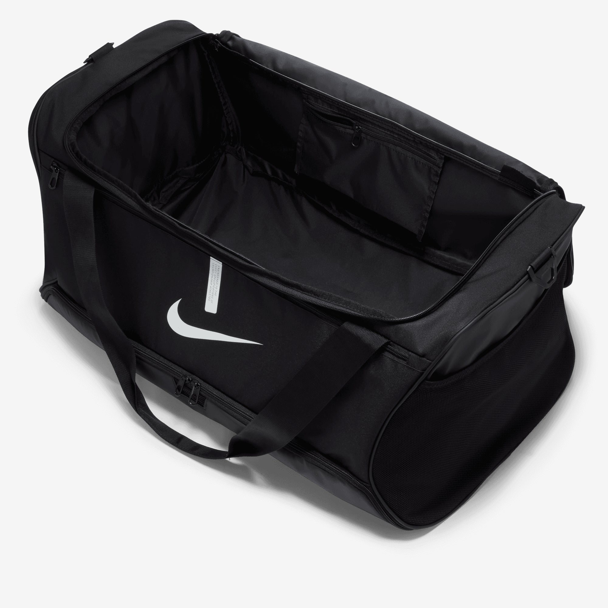 Nike Academy Team Soccer Duffel Bag (Large, 95L) - Black/Black/White