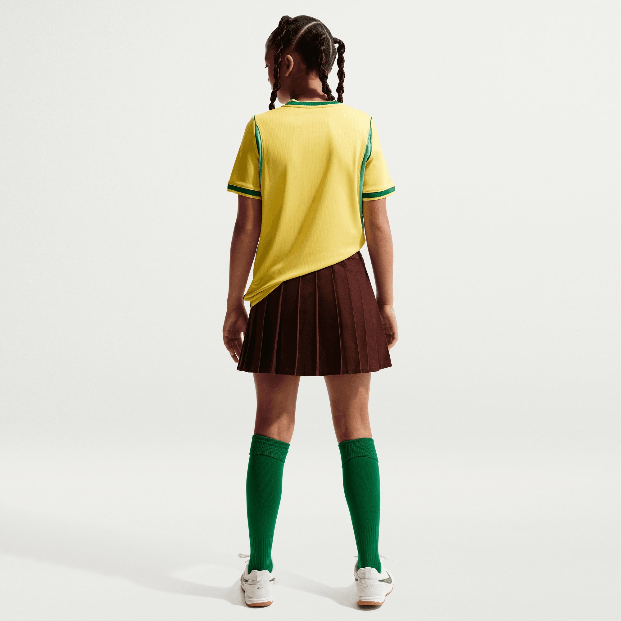 Nike Brazil 2026 Stadium Home Big Kids' Dri-FIT Soccer Replica Jersey - Canary/Light Menta/Geode Teal