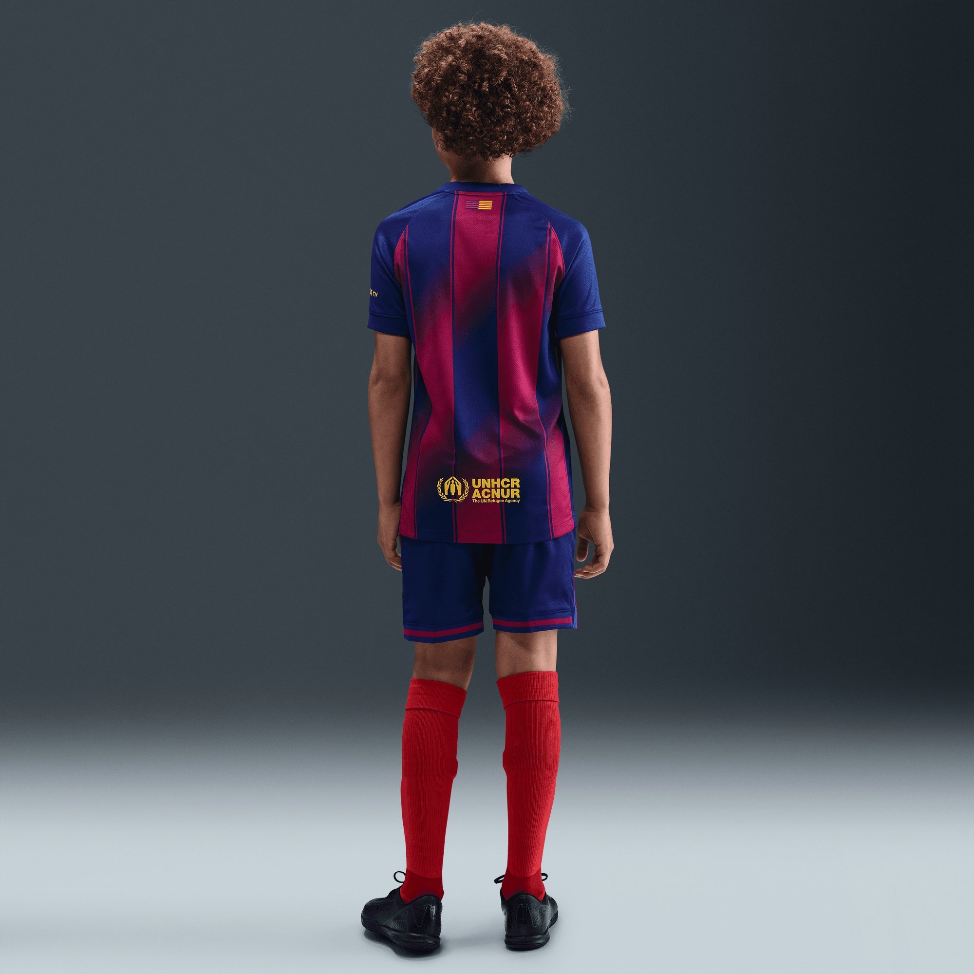 Nike FC Barcelona 2025/26 Stadium Home Big Kids' Dri-FIT Soccer Replica Jersey - Deep Royal Blue/Midwest Gold