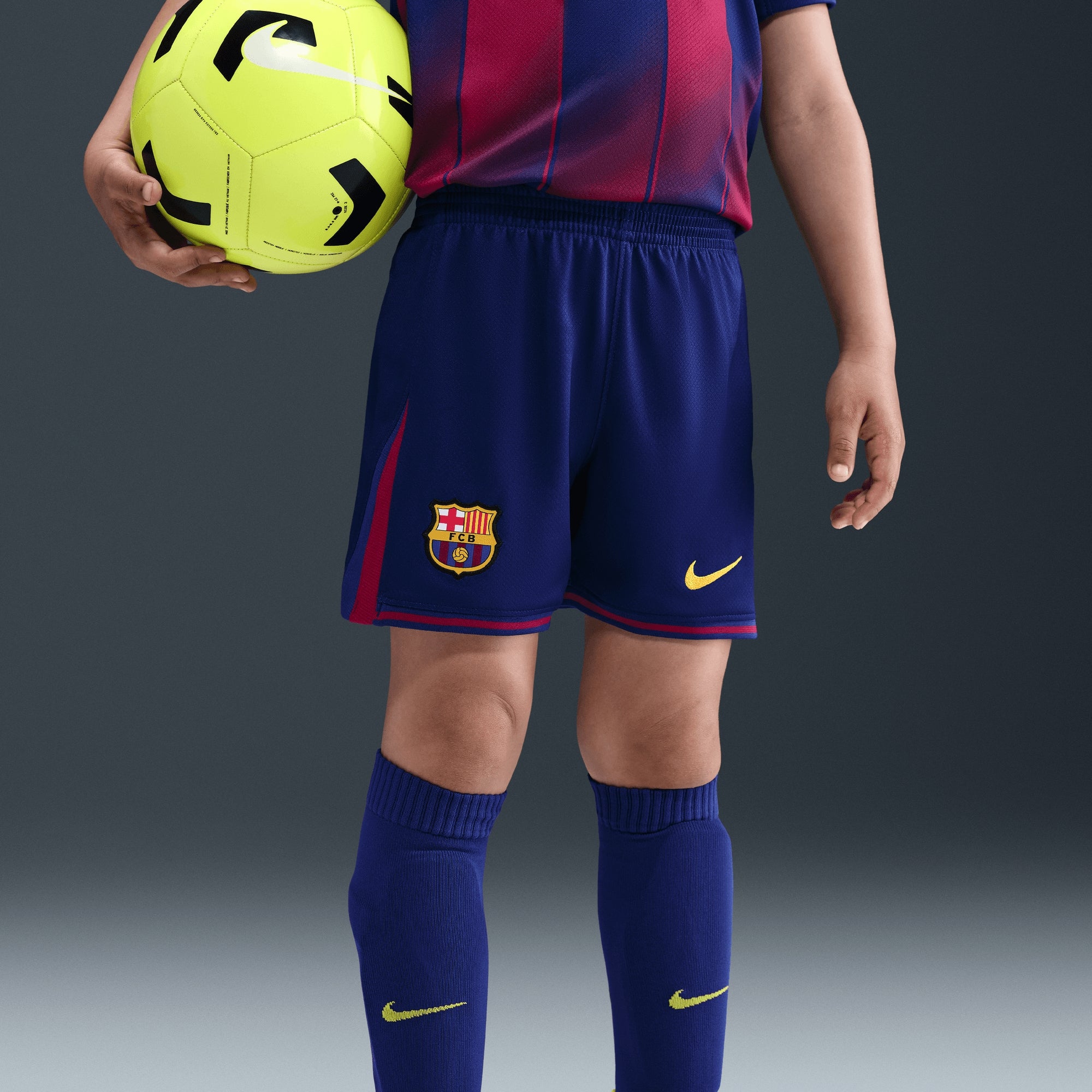 Nike FC Barcelona 2025/26 Stadium Home Little Kids' Soccer Replica 3-Piece Kit - Deep Royal Blue/Midwest Gold