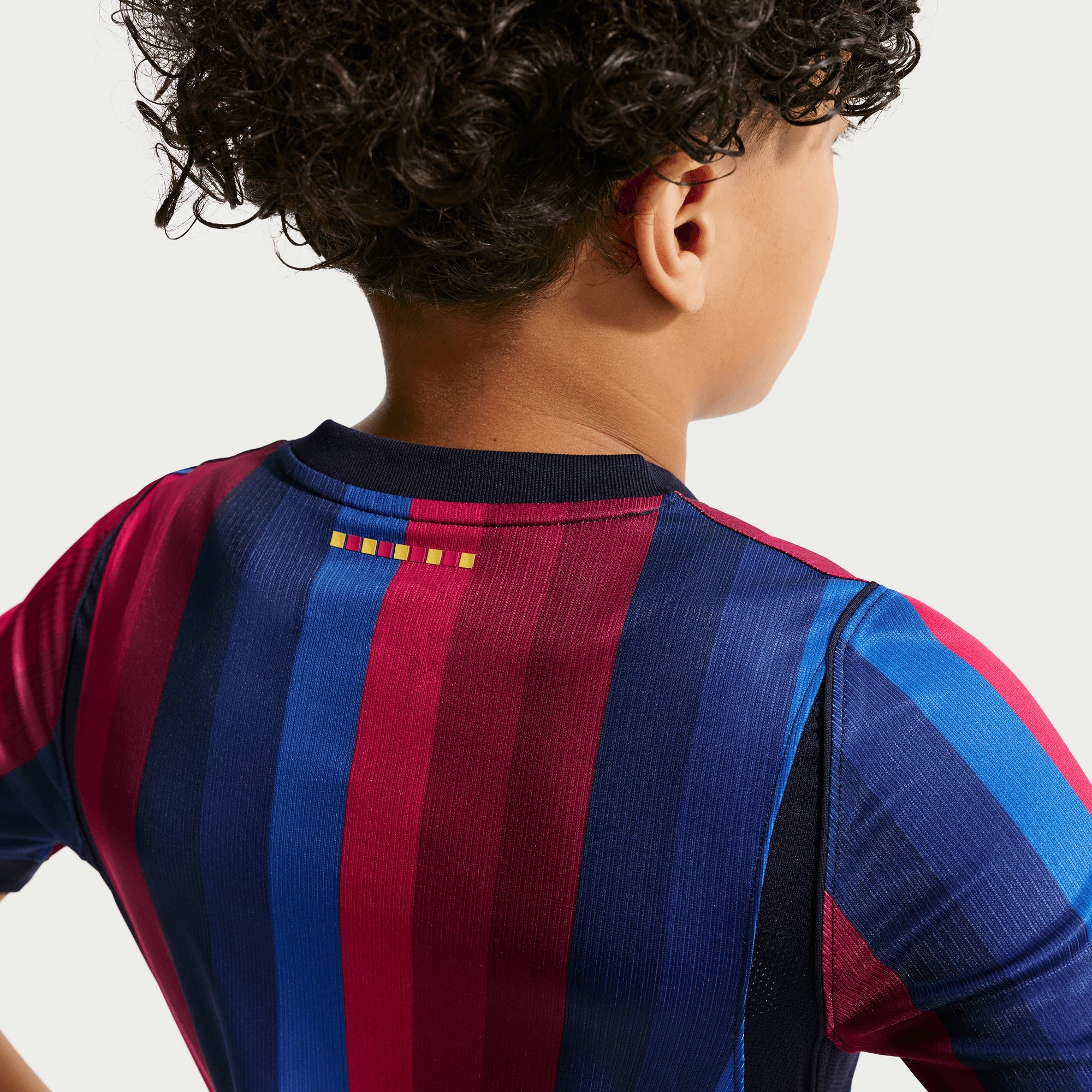 Nike FC Barcelona 2026/27 Stadium Home Big Kids' Dri-FIT Soccer Replica Jersey - Deep Garnet/Blue Void/Mineral Yellow
