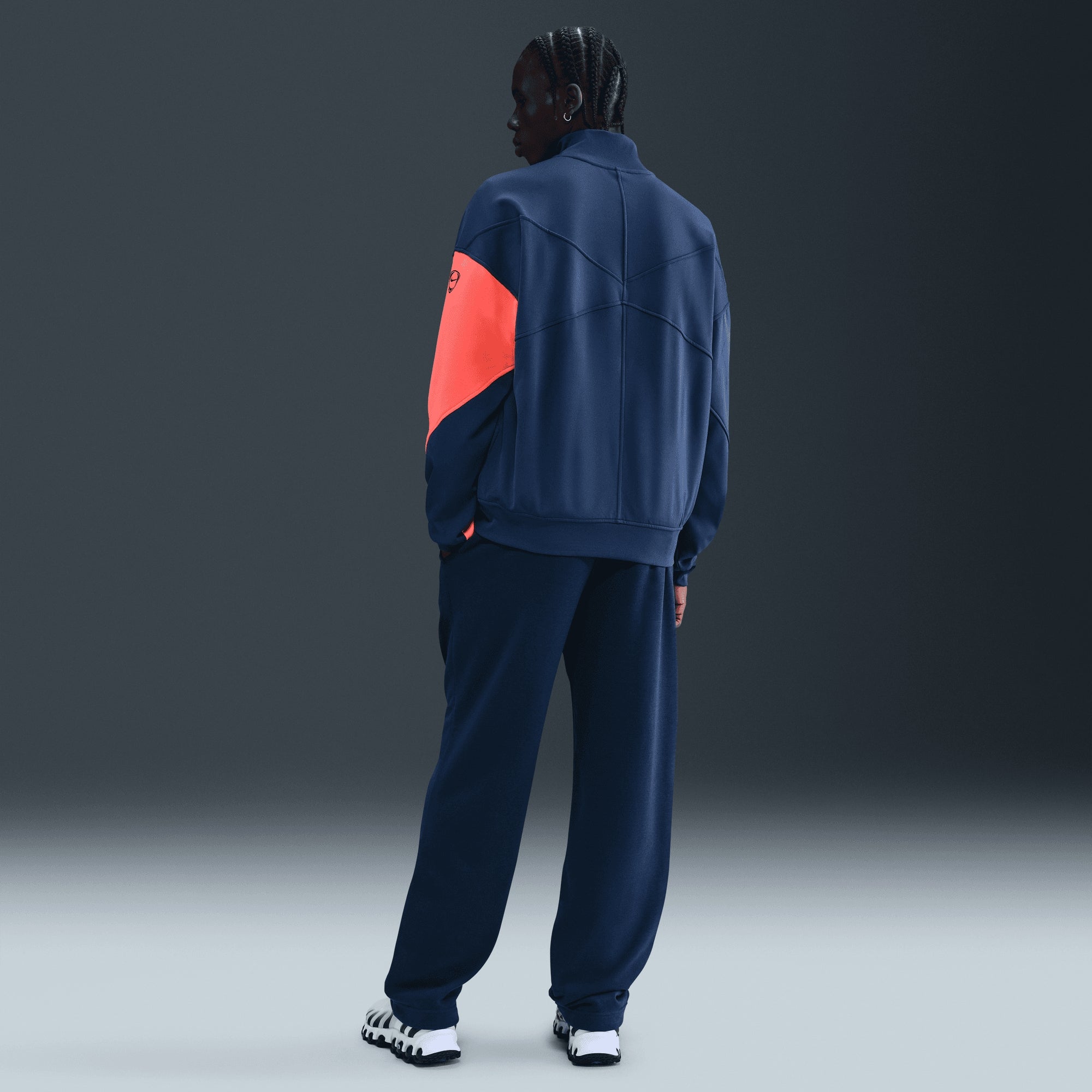 Nike FC Barcelona Academy Pro Third Men's Dri-FIT Total 90 Soccer Anthem Jacket - Midnight Navy/Bright Mango/Bright Mango