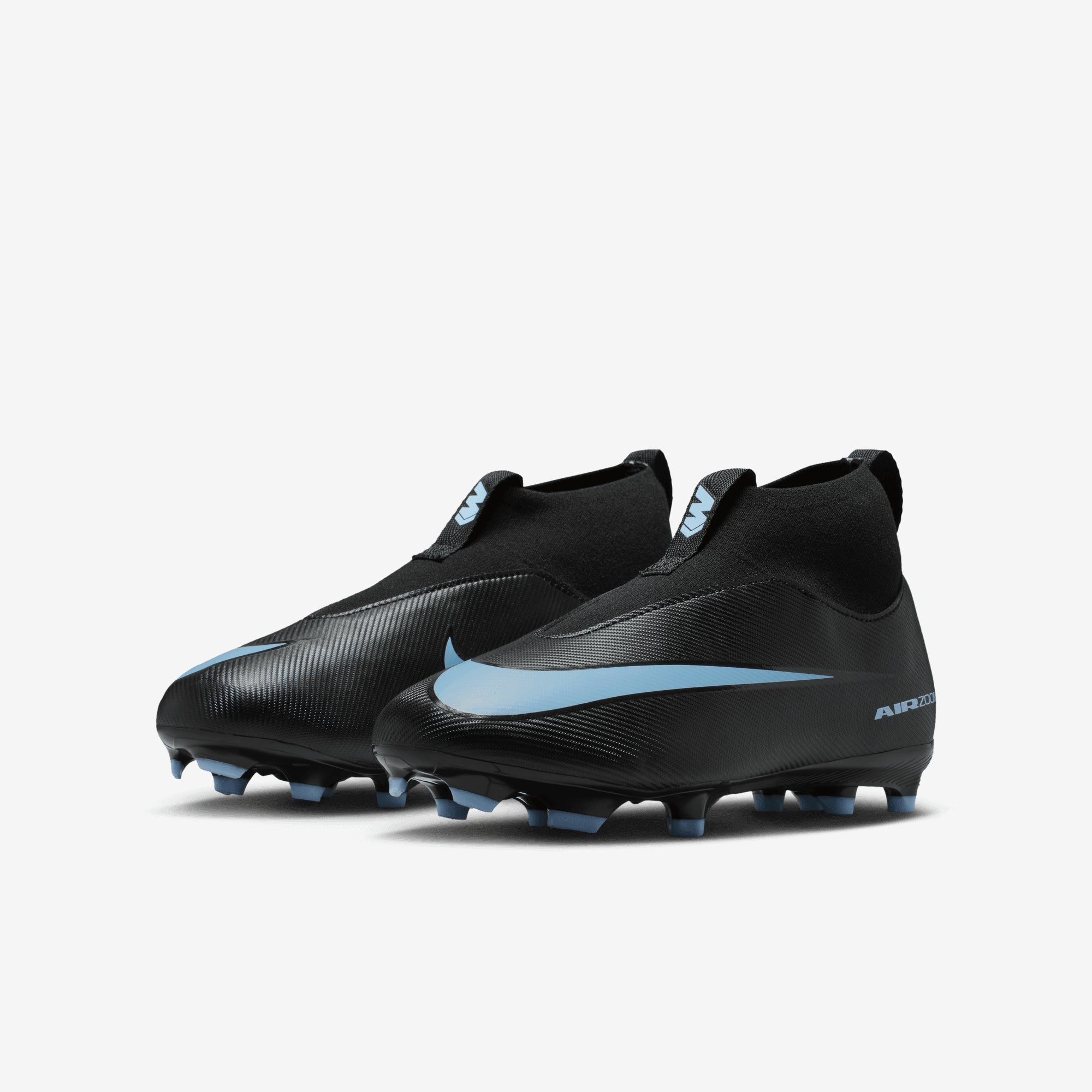 Nike Jr. Mercurial Superfly 10 Academy Little/Big Kids' Multi-Ground High-Top Soccer Cleats - Black/Ice Blue
