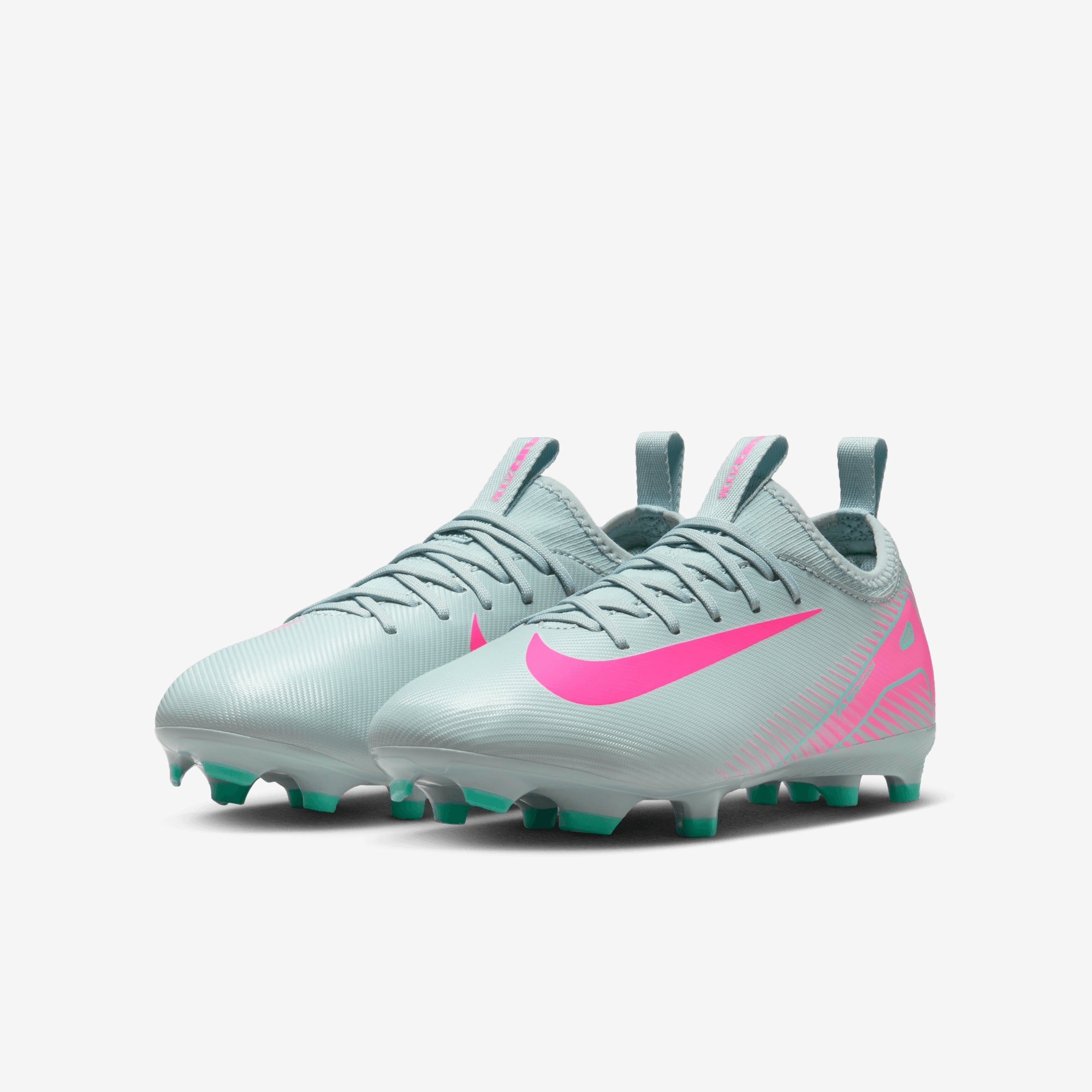 Nike Jr. Mercurial Vapor 16 Academy Little/Big Kids' MG Low-Top Soccer Cleats - Ocean Cube/Pink Blast